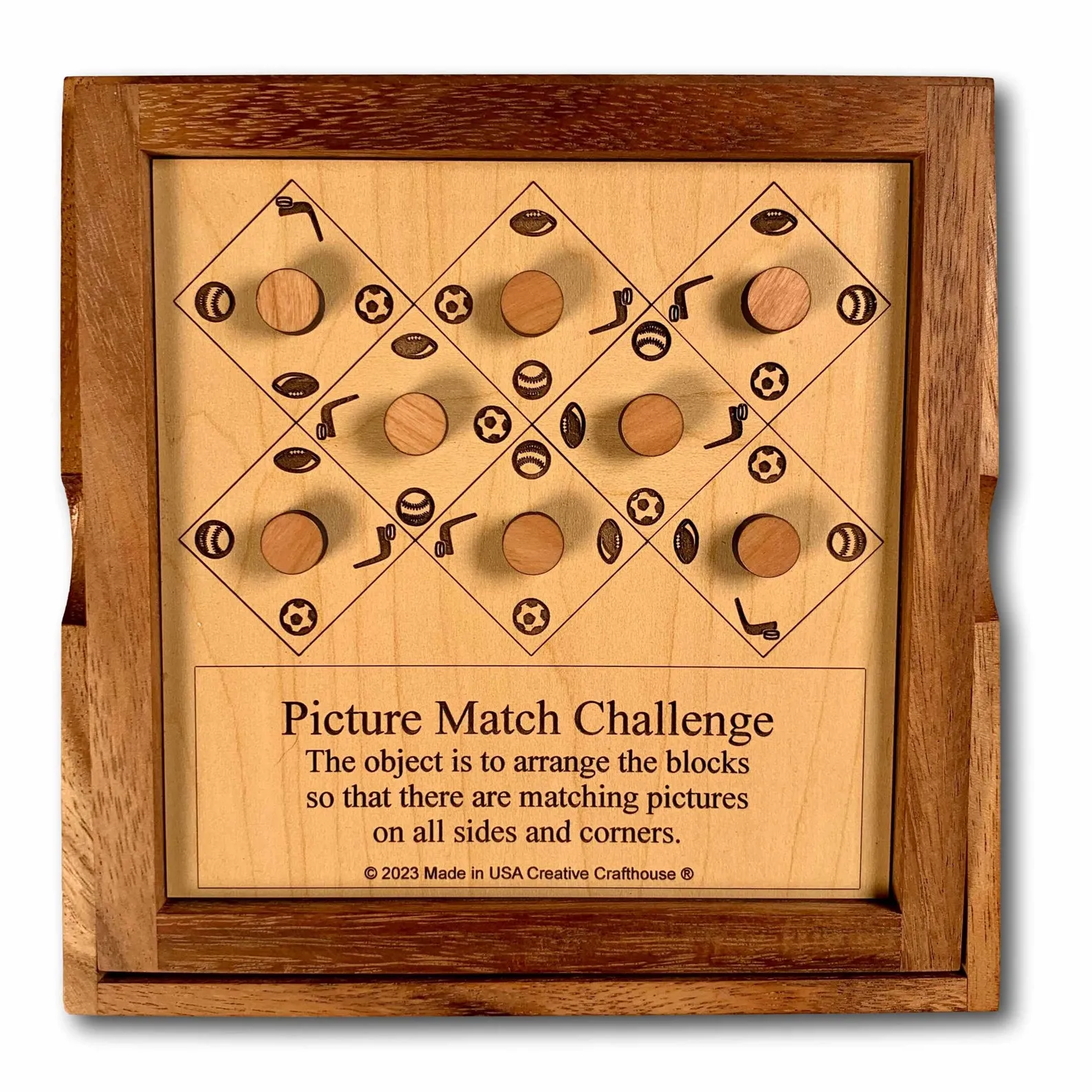 Difficult Puzzle Gift for Sports Fans - Picture Match Challenge - Sport Version - Wooden Brain Teaser Puzzle - Gift for Him - Image 4