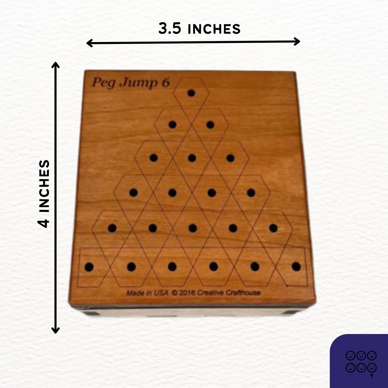 Triangle Peg Game, Classic Cracker Barrel Game, Wooden Brain Teaser, Personalized Travel Game, 6 Wide Peg Jump Puzzle, Peg Solitaire Fans - Image 2