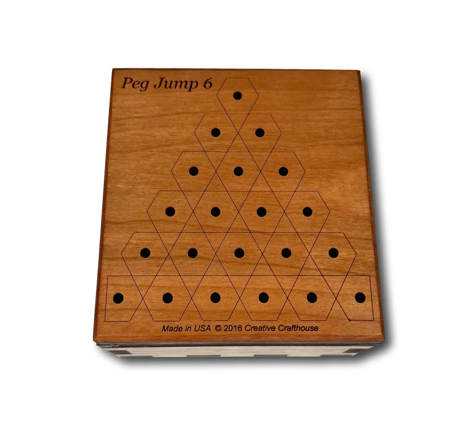 Triangle Peg Game, Classic Cracker Barrel Game, Wooden Brain Teaser, Personalized Travel Game, 6 Wide Peg Jump Puzzle, Peg Solitaire Fans - Image 5