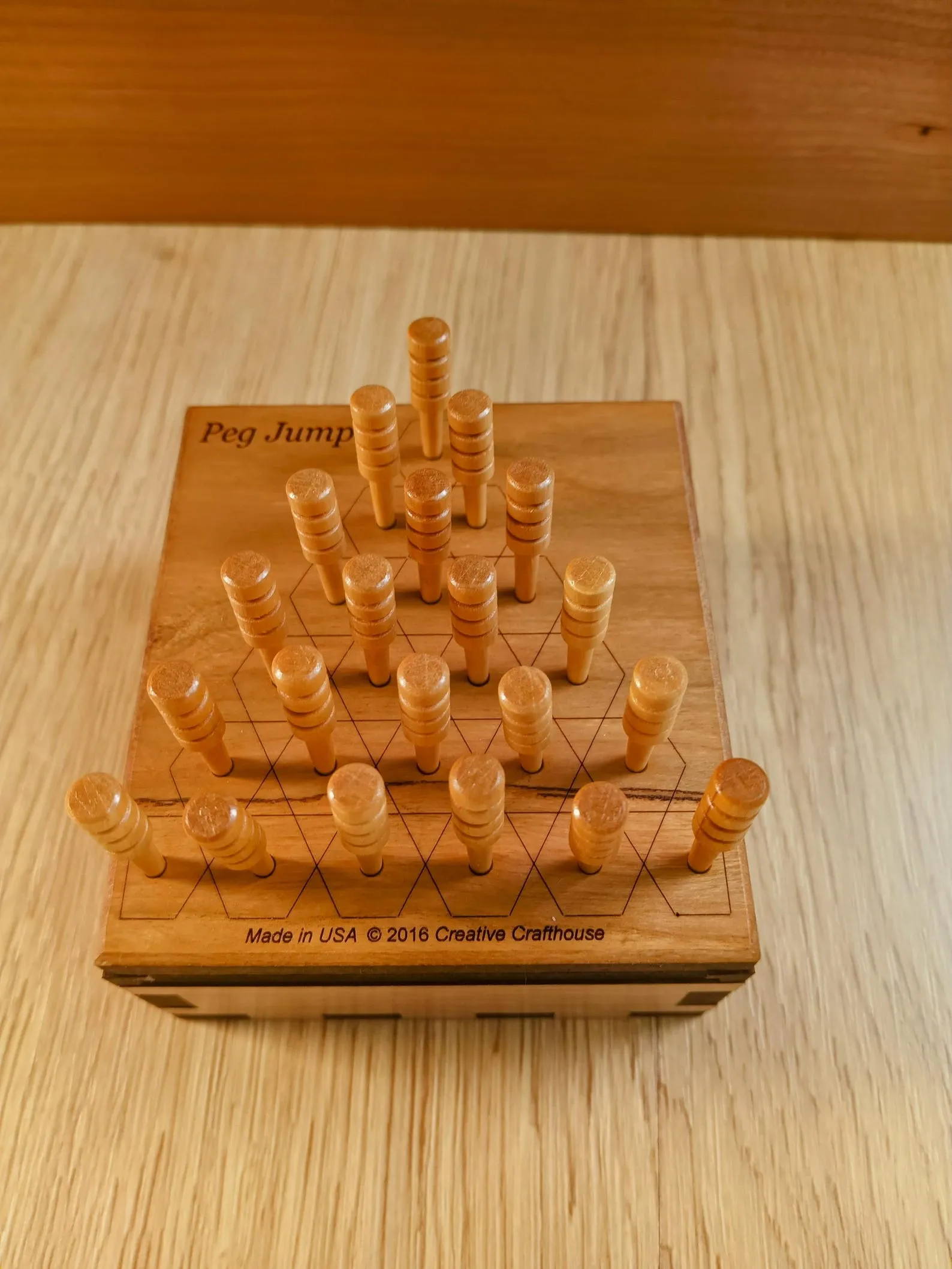 Triangle Peg Game, Classic Cracker Barrel Game, Wooden Brain Teaser, Personalized Travel Game, 6 Wide Peg Jump Puzzle, Peg Solitaire Fans - Image 8