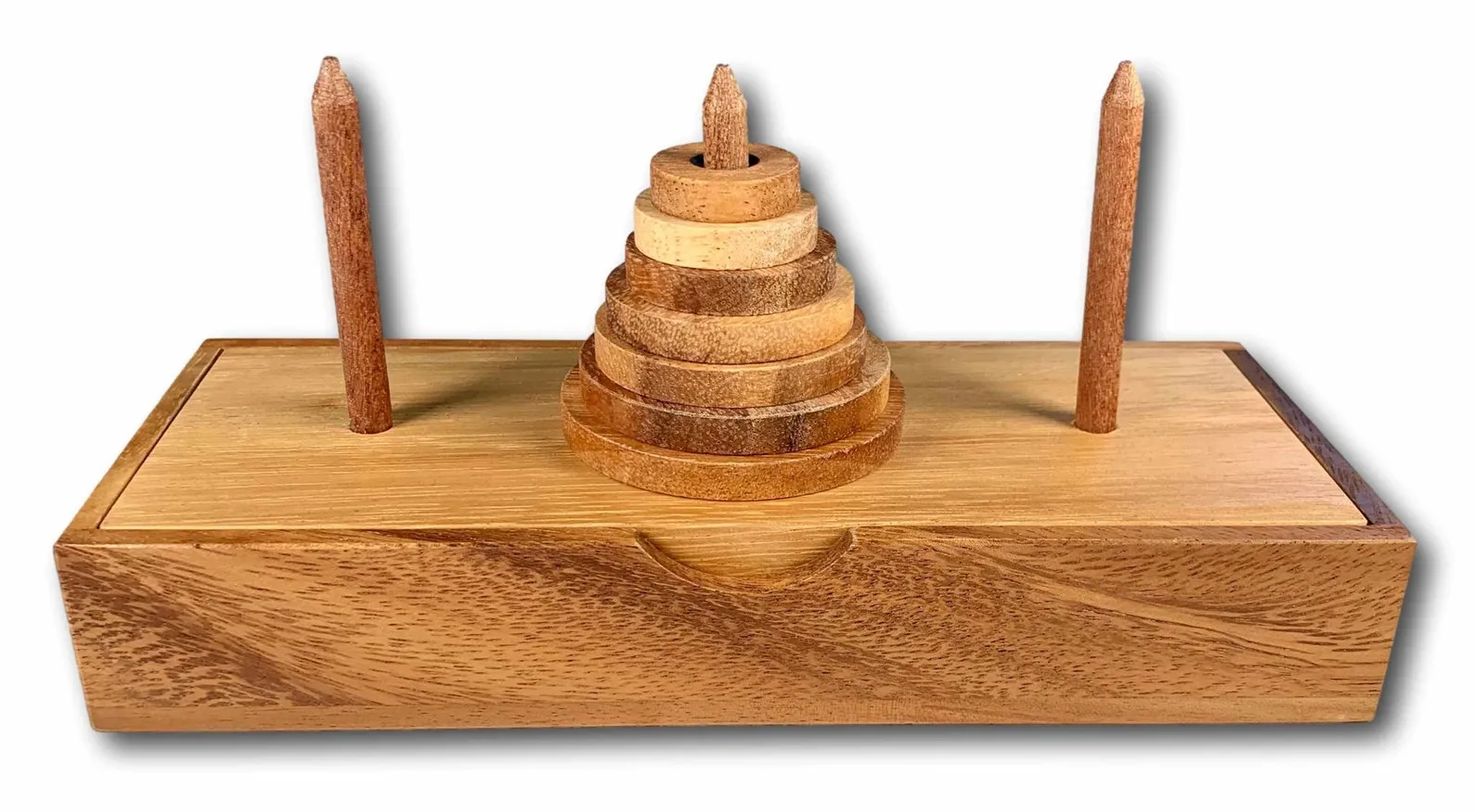 Tower of Hanoi Puzzle, 7 Rings Puzzle, Custom Classic Wooden Puzzle, Difficult Brain Teaser, Logic Puzzle, Hard Ring Puzzle, Engraved Puzzle