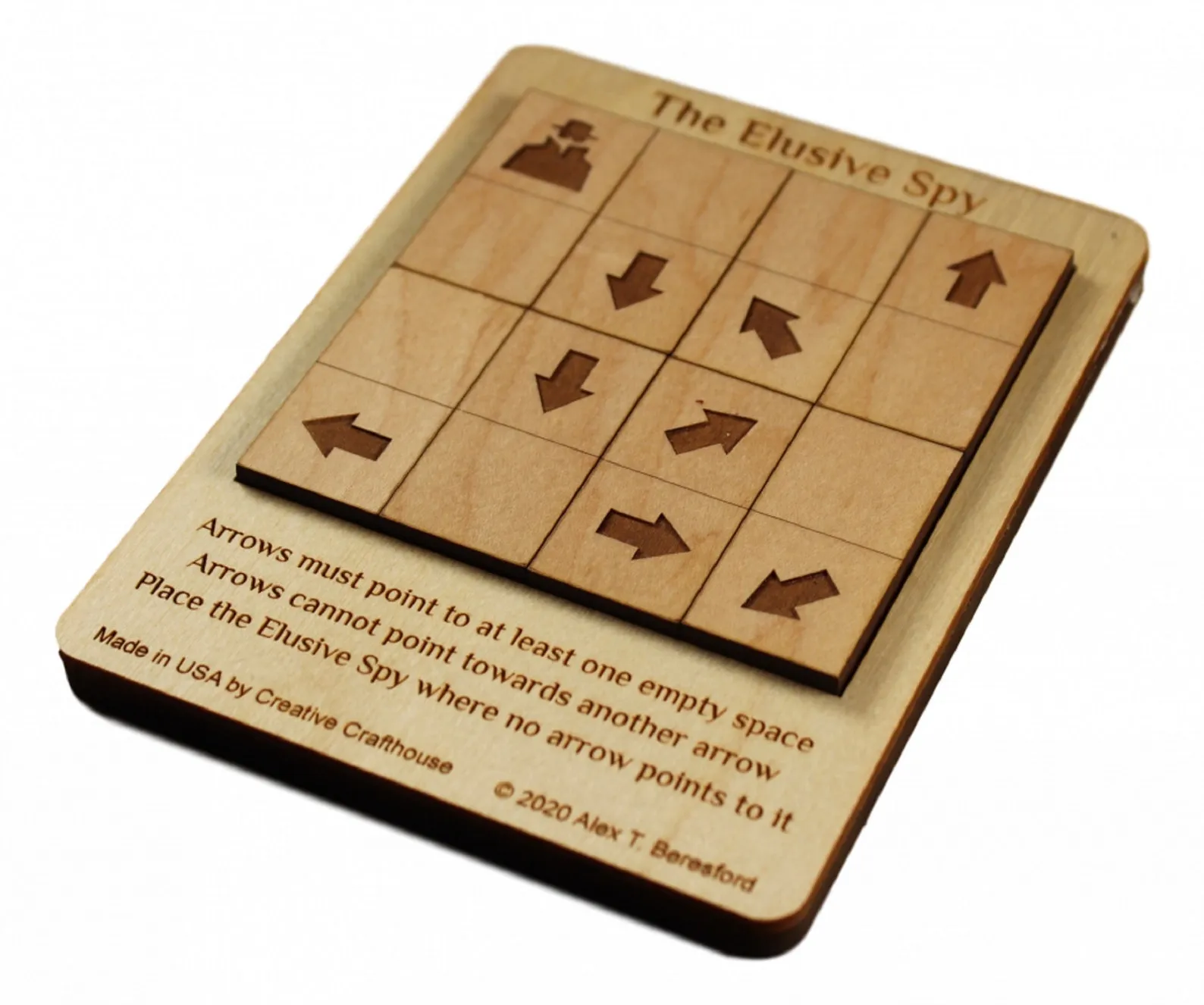 Spy Puzzle Game, Brain Teaser Puzzle For Adults, Logic Puzzle, Wood Maple Puzzle, Laser Cut Toy Puzzle, Wood Sliding Puzzle,Elusive Spy Game