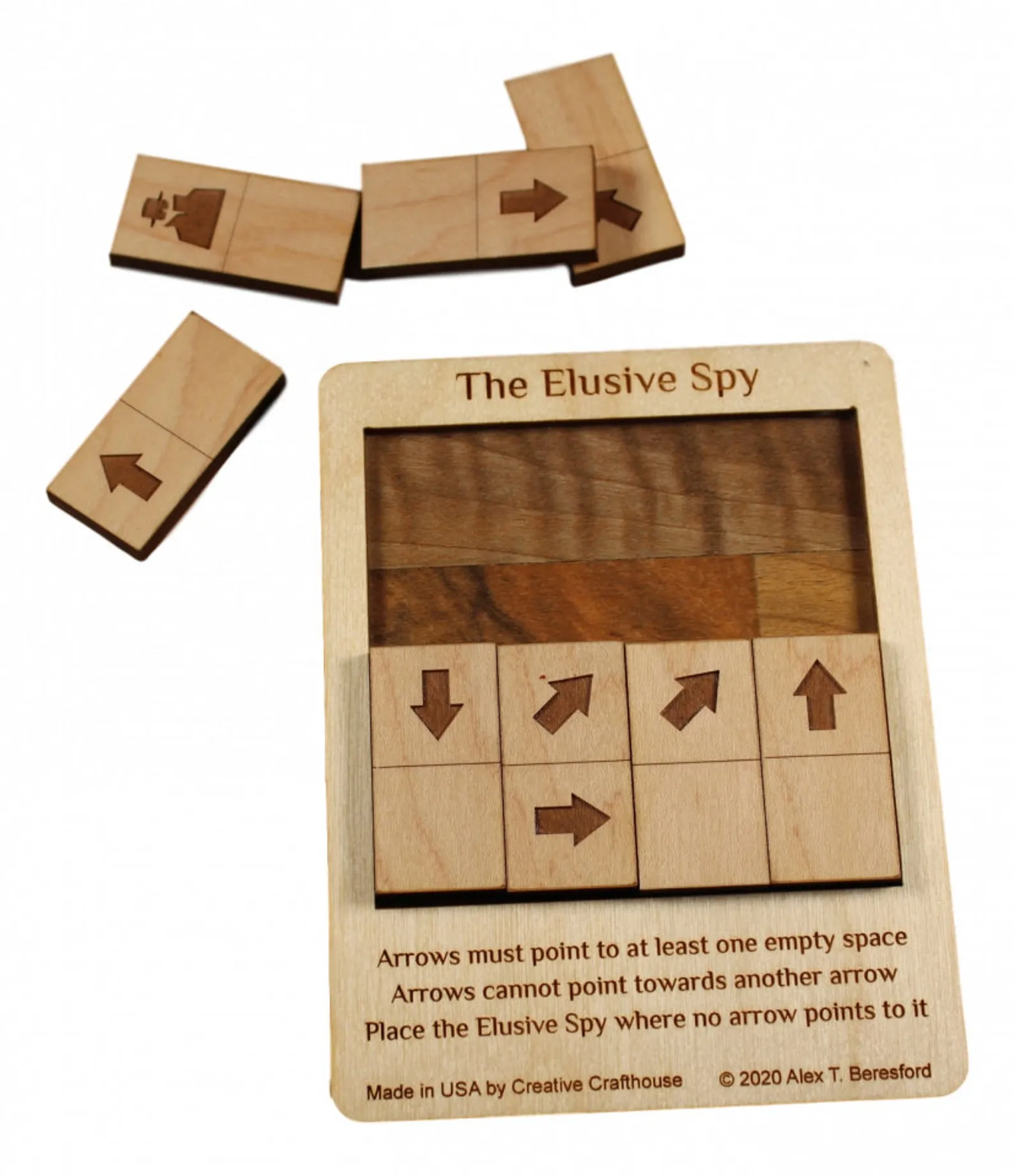 Spy Puzzle Game, Brain Teaser Puzzle For Adults, Logic Puzzle, Wood Maple Puzzle, Laser Cut Toy Puzzle, Wood Sliding Puzzle,Elusive Spy Game - Image 2