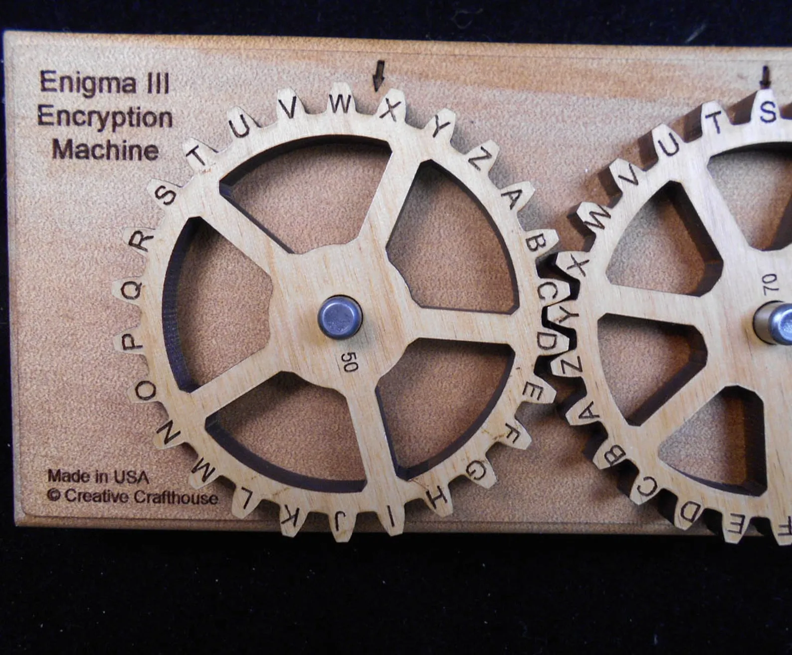 Enigma III Encryption Machine, Cipher Wheel Machine, Cypher Decoder, Wooden Cryptography Machine, Enigma Cipher, Wood Code Wheels,Brain Game