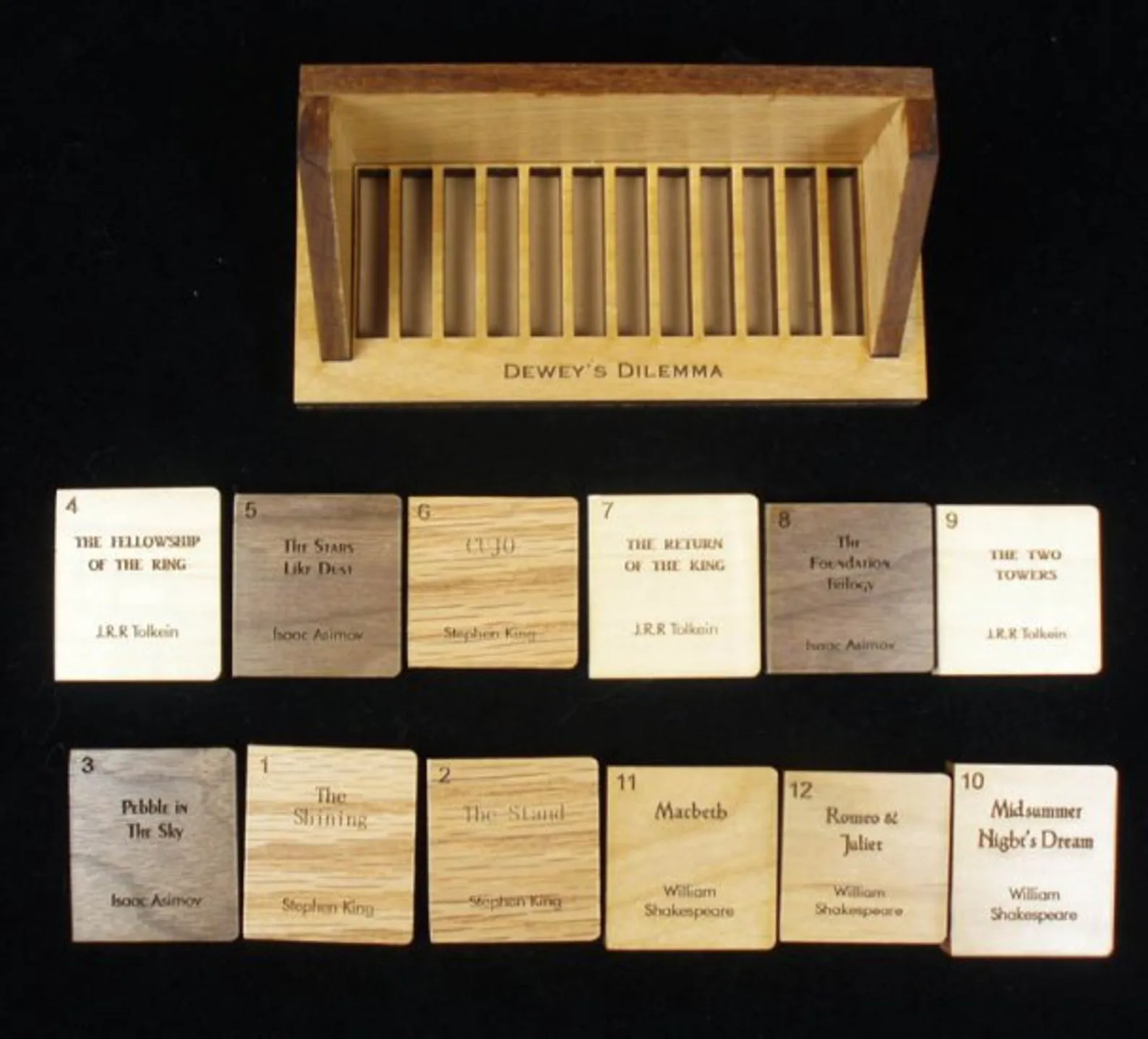 Dewey's Dilemma Puzzle, Wood Puzzle For Adults, Logic Puzzle, Unique Puzzle, Wood Brain Teaser, Book Lovers Gift, Brain Game, Desk Puzzle - Image 2