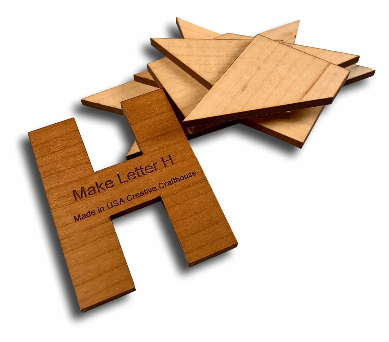 Letter H Puzzle, Dissection Wood Puzzle, 6 Pieces Make An H Puzzle, Engraved Puzzle, Wood Puzzle, Personalized Gift, Letter Puzzle