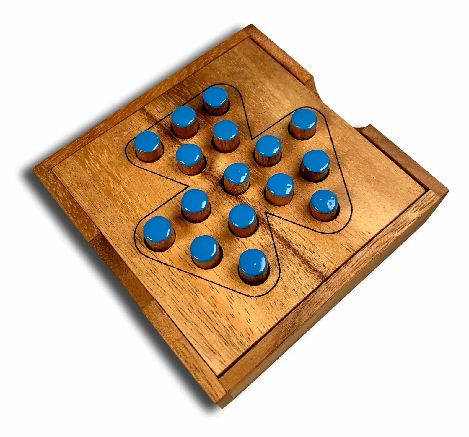 Wooden peg jumping game - Party wooden puzzle games - Level 3 difficulty game - Engraved game night gift - Fun family and social activity