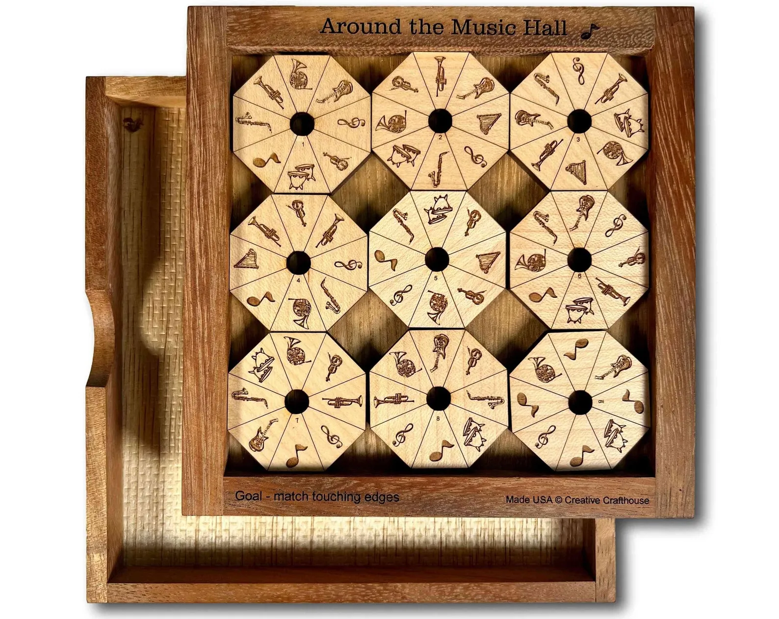 Around the Music Hall Wood Puzzle - Brain Teaser for Musician and Puzzle Lovers