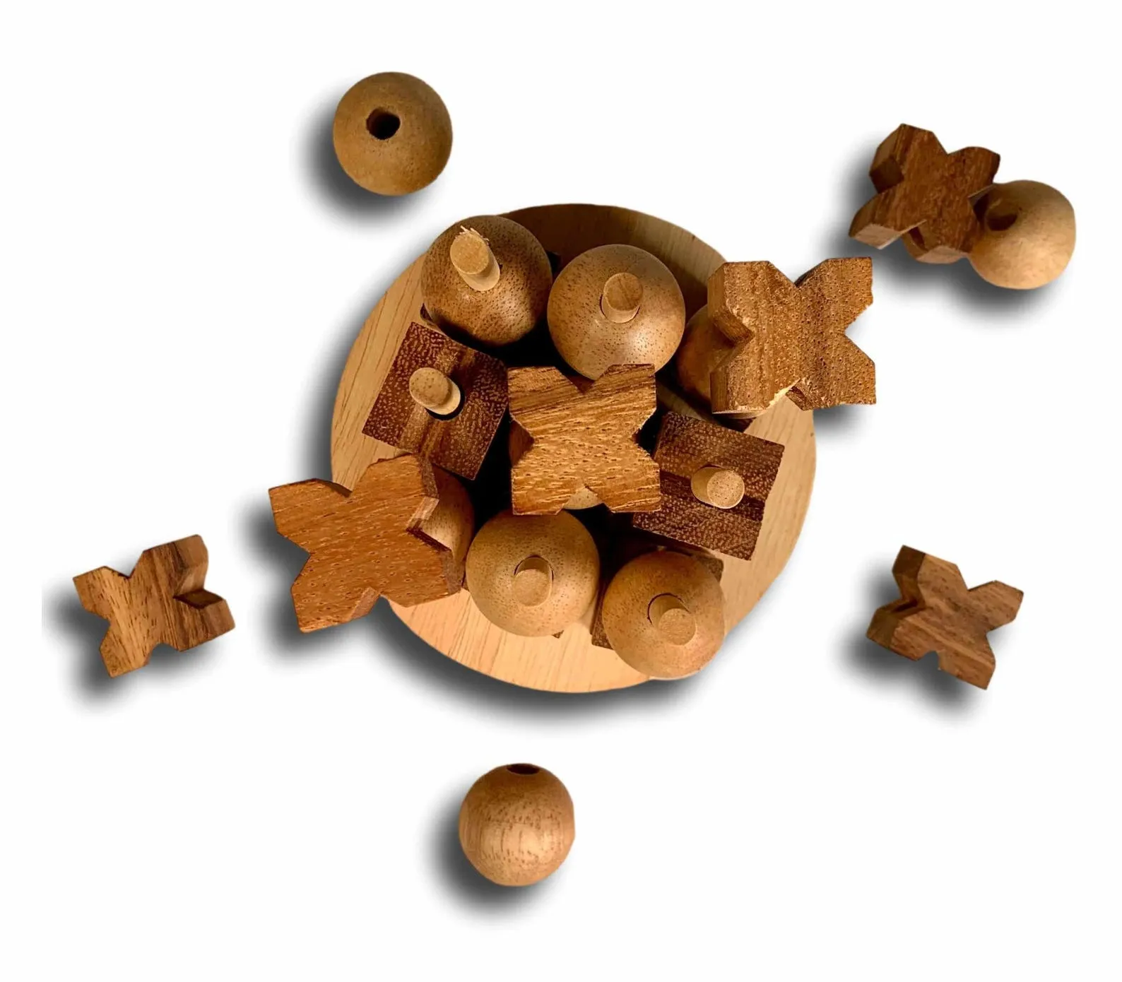 Coffee Table Game, Classic Game, Strategy Game, Travel Game, Family Game, Fun Game, Wooden 9 Pegs Game, Brain Teaser Game, 3D Game - Image 2