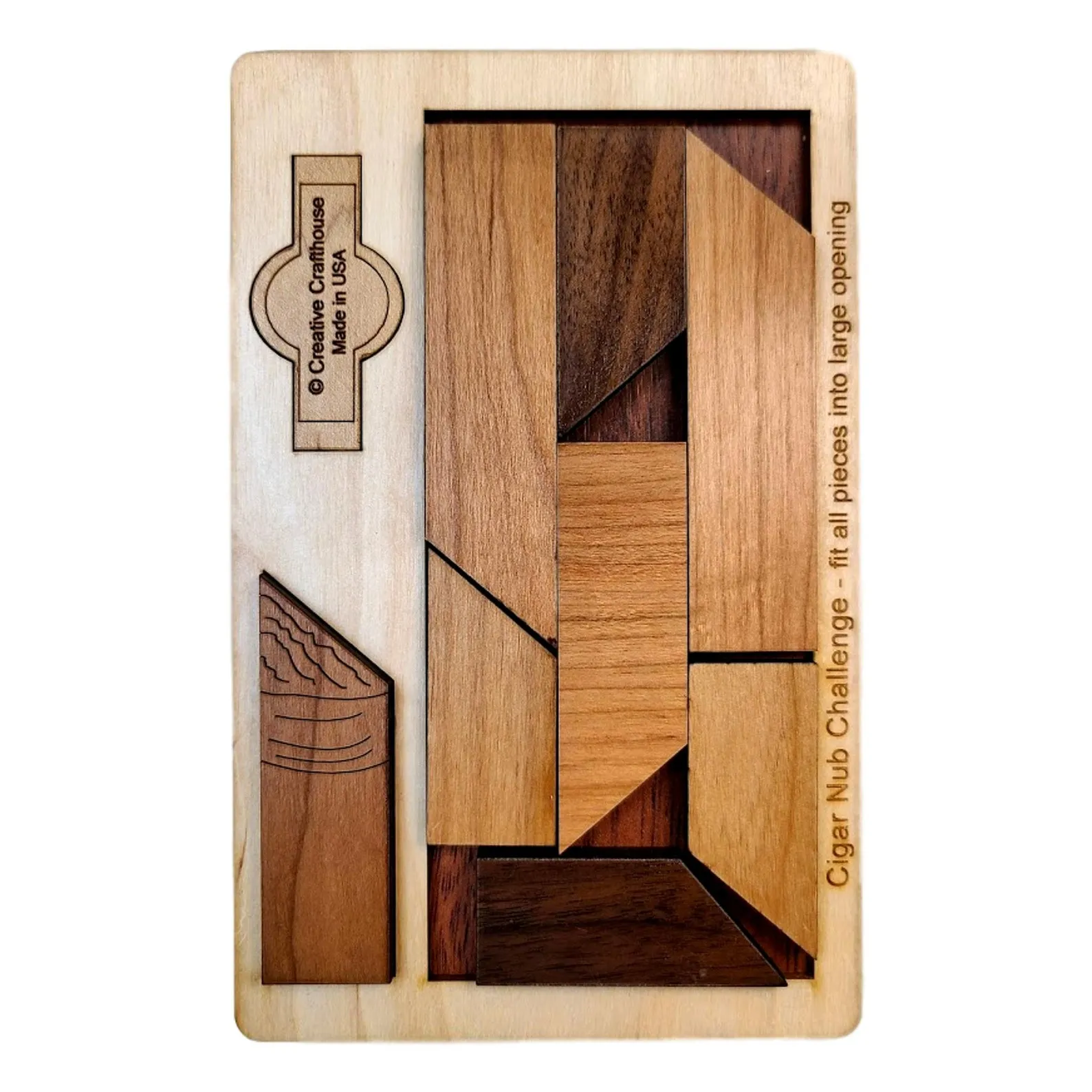Cigar Nub Wood Puzzle - Gift for Him - Personalize with a Laser Engraved Name on the Frame or a Puzzle Piece - Image 5