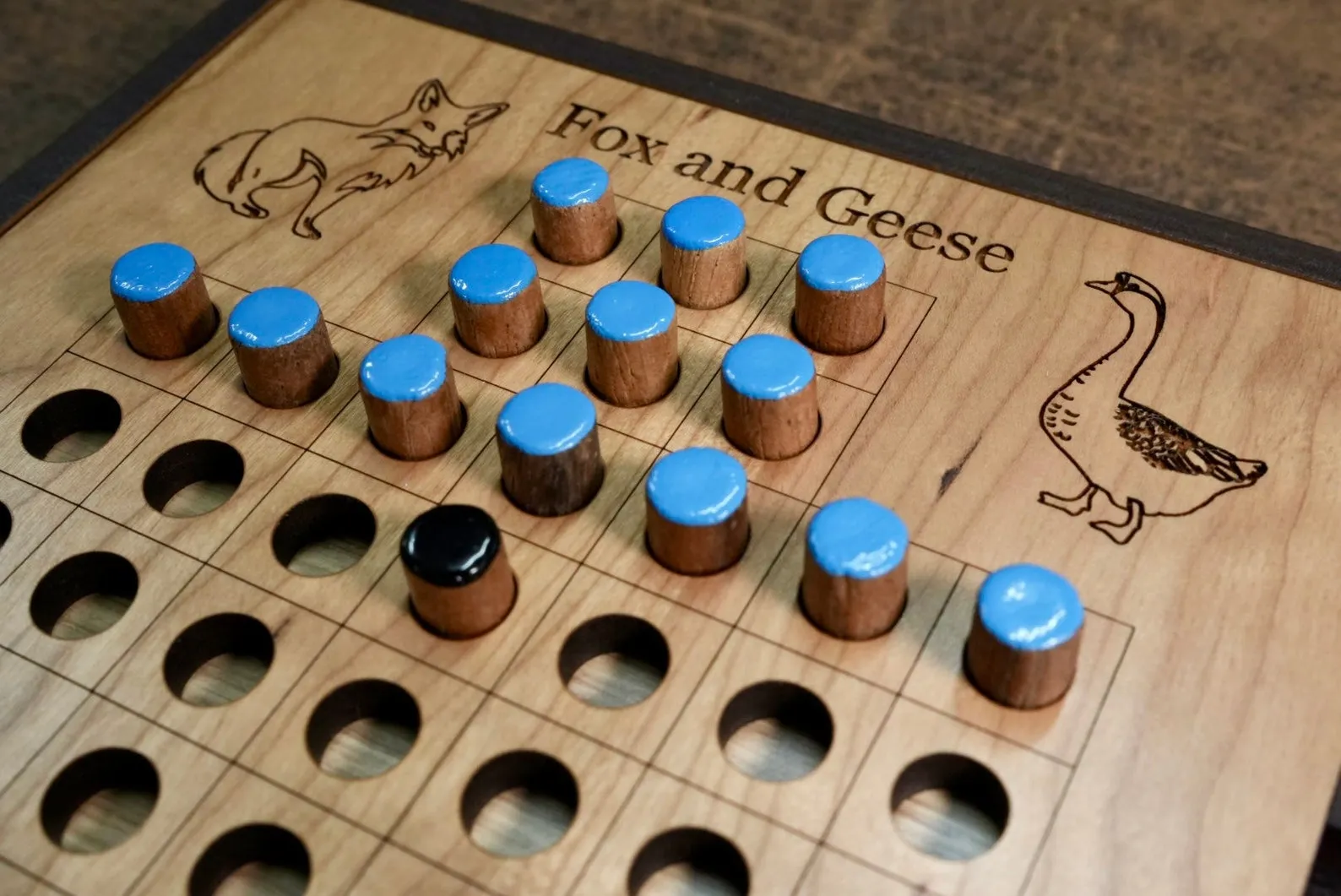 Fox And Geese Board Game, Wooden Strategy Game, Traditional Game, Historical Game, Scandinavian Game, Two Players Game, Nordic Board Game - Image 2