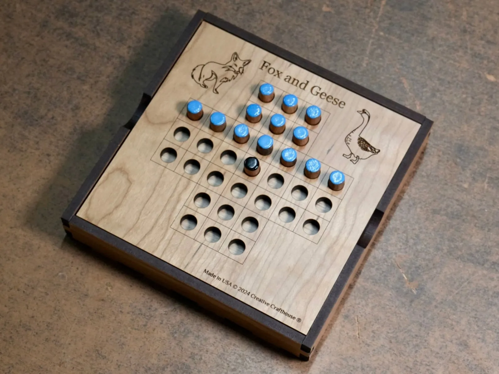 Fox And Geese Board Game, Wooden Strategy Game, Traditional Game, Historical Game, Scandinavian Game, Two Players Game, Nordic Board Game - Image 4