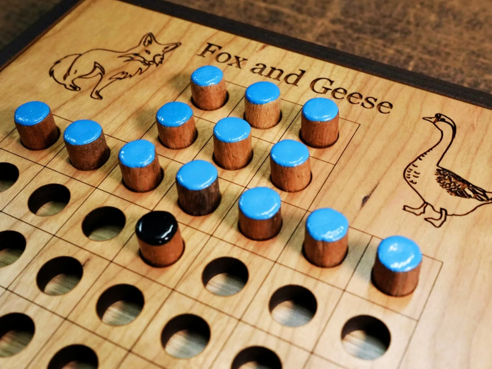 Fox And Geese Board Game, Wooden Strategy Game, Traditional Game, Historical Game, Scandinavian Game, Two Players Game, Nordic Board Game - Image 5