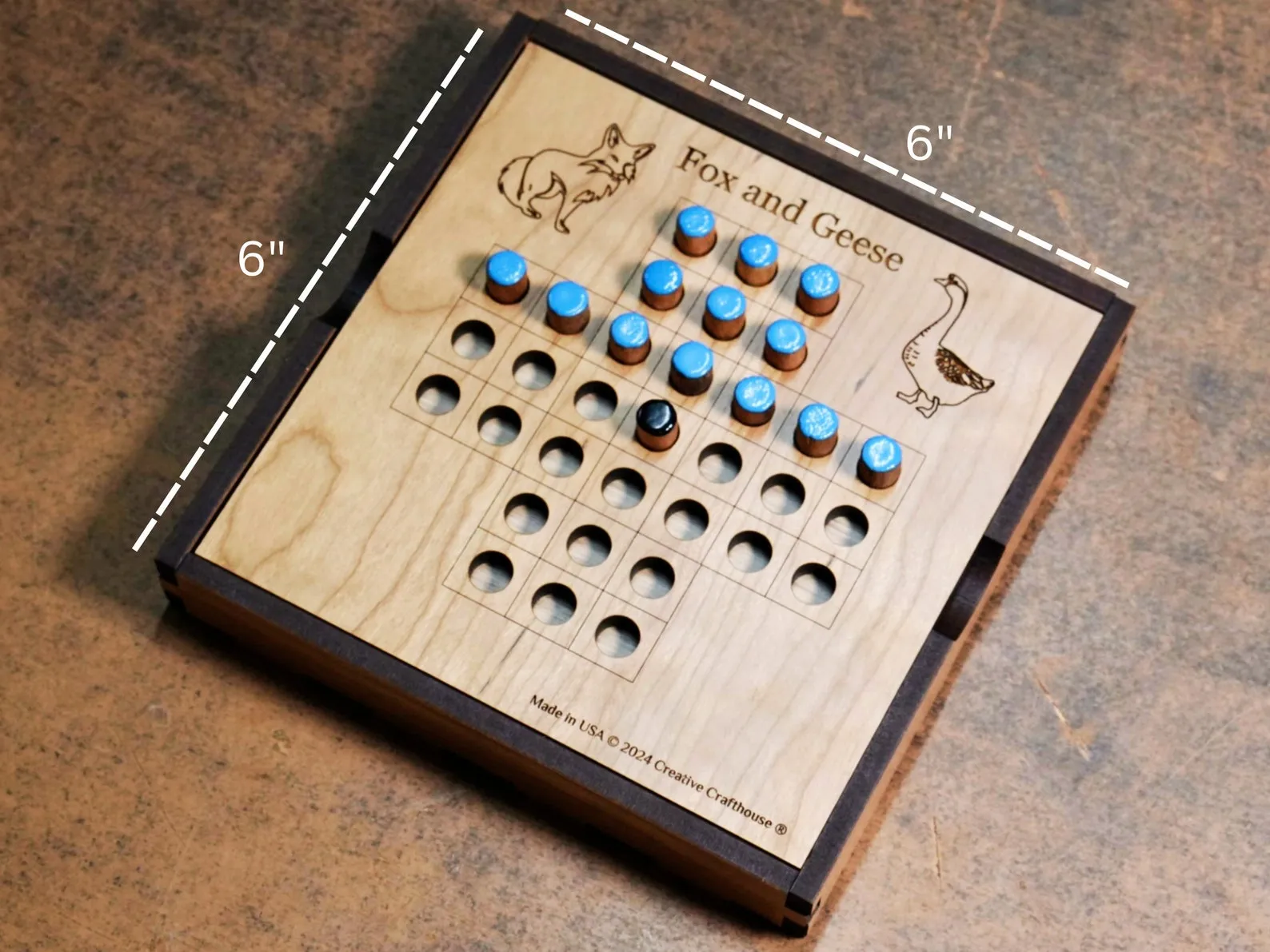 Fox And Geese Board Game, Wooden Strategy Game, Traditional Game, Historical Game, Scandinavian Game, Two Players Game, Nordic Board Game - Image 6