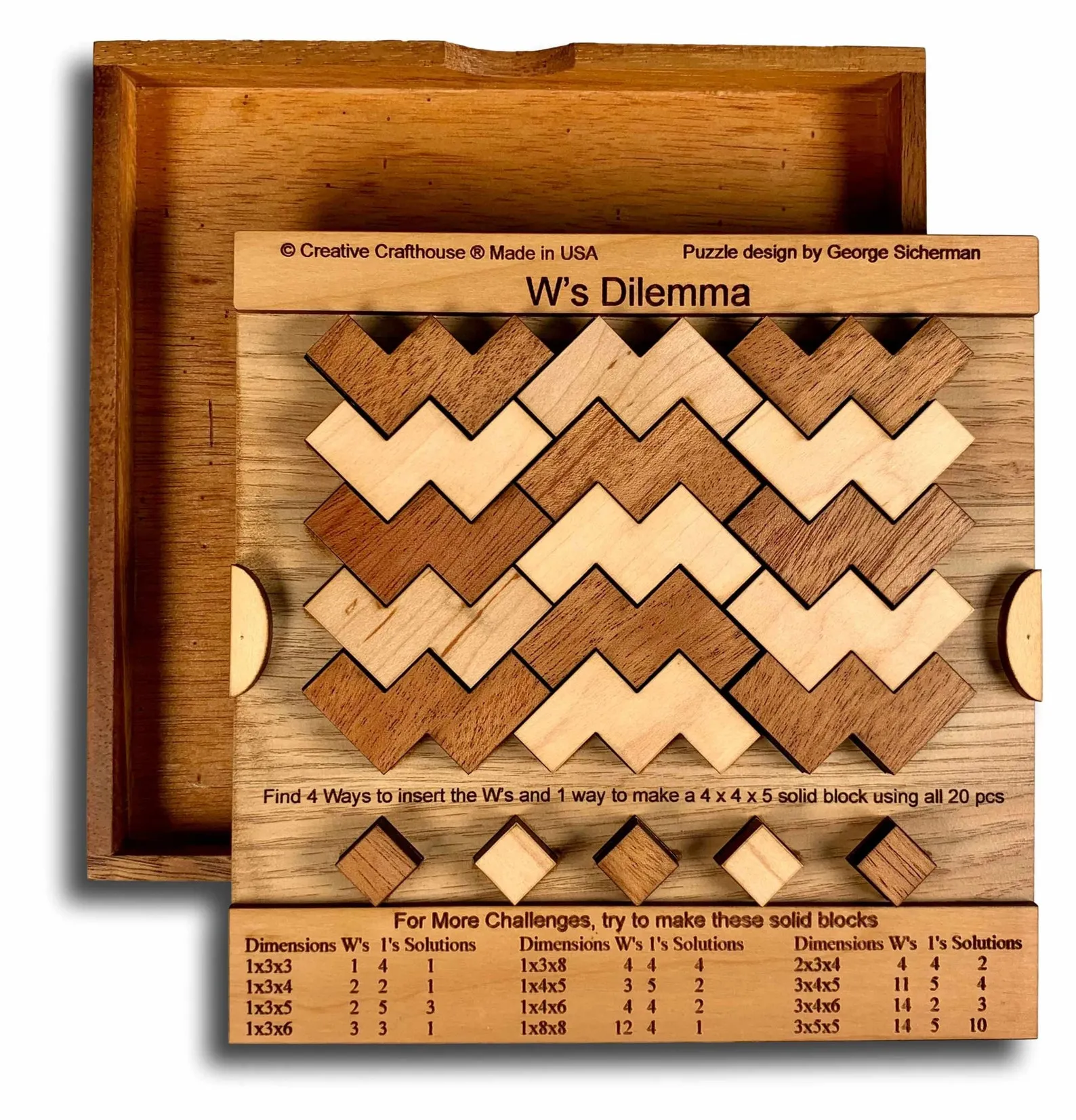 Gift for Puzzle Lovers - W Dilemma Puzzle - 15 W's & 5 Unit Blocks with 17 Challenges - Image 4