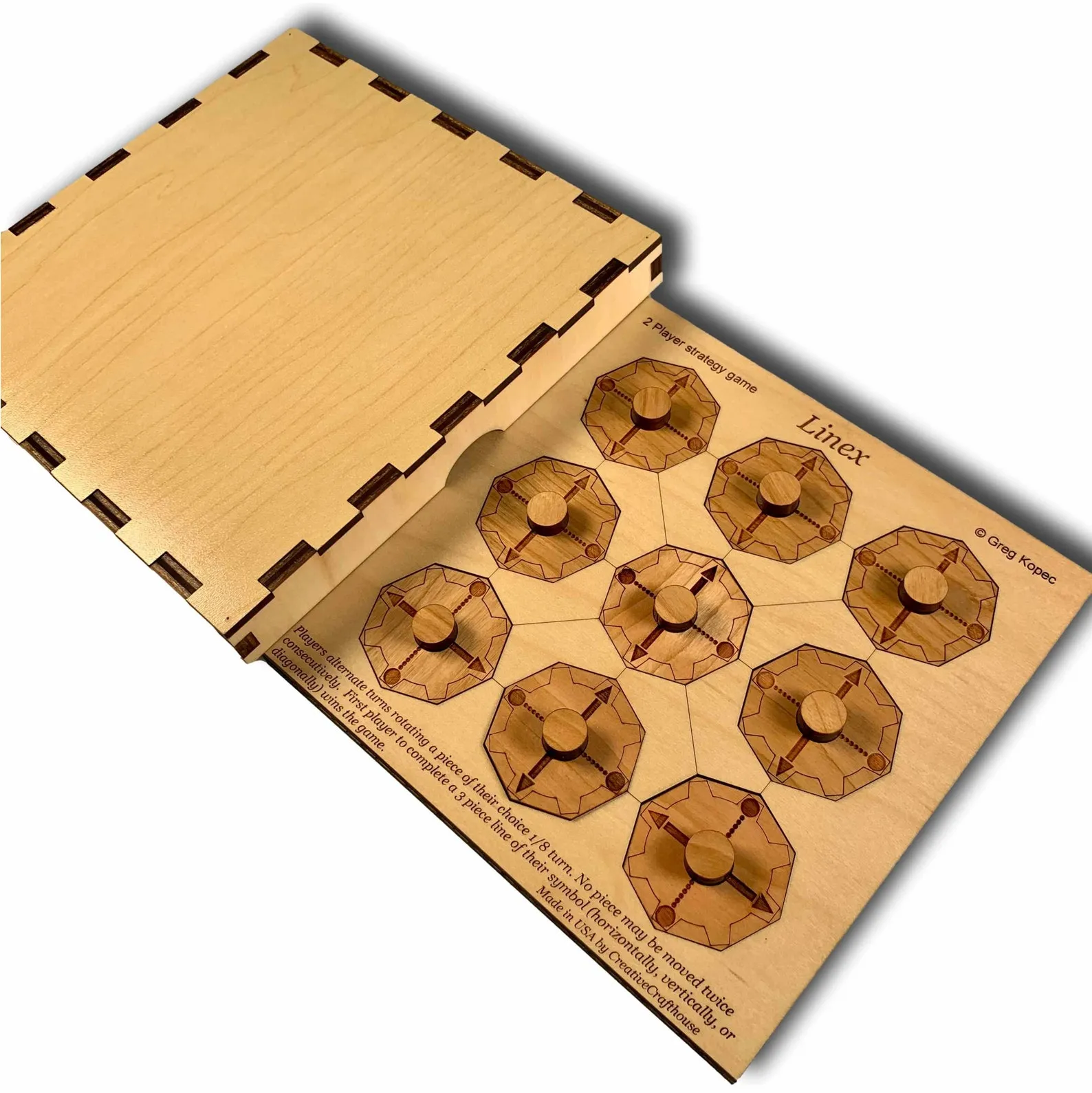Linex - 2 Player Strategy Game - Wooden Game