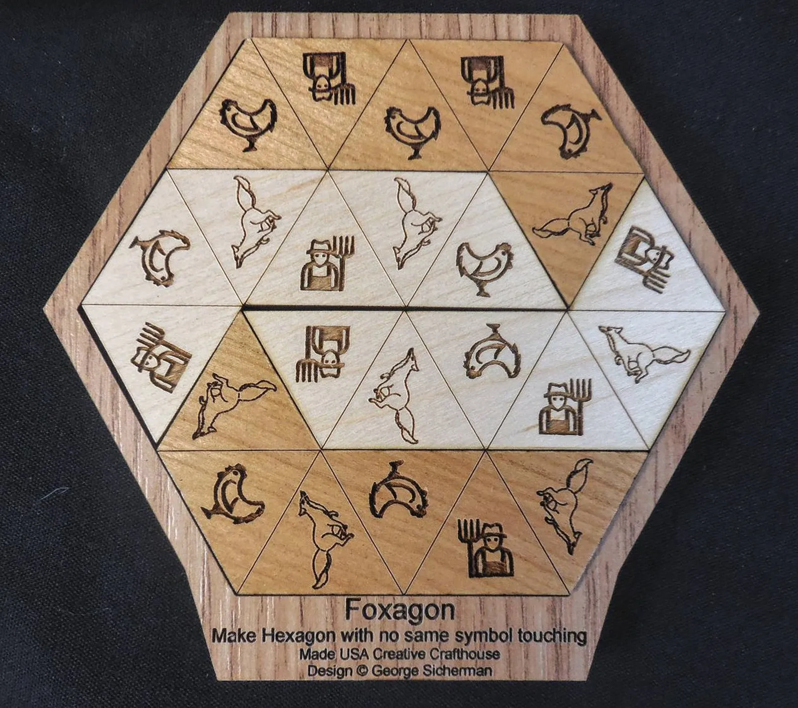 Foxagon Puzzle -Are You as Clever As A Fox? To Solve This Puzzle You Will Need to Be - designed by Col. George Sicherman