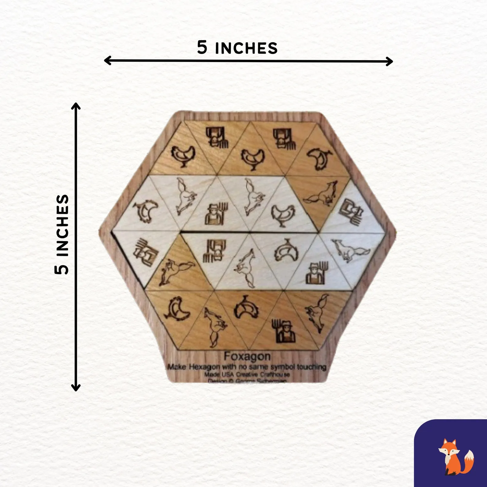 Foxagon Puzzle -Are You as Clever As A Fox? To Solve This Puzzle You Will Need to Be - designed by Col. George Sicherman - Image 2