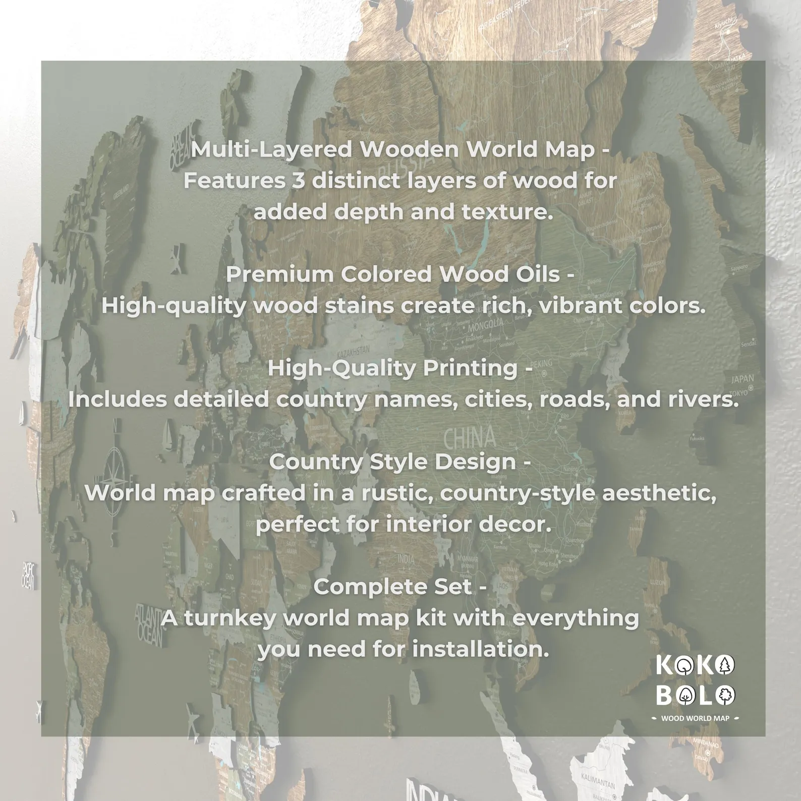 Wood World Map Large Wall Art 5th Anniversary Gift, Wooden World Travel Push Pin Map, 3D World Map Above bed Decor, Weltkarte Holz - Image 6