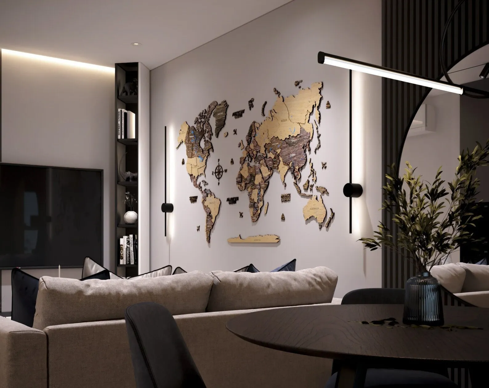 Wood World Map Wall Art: Decorative Travel Map - Image 2