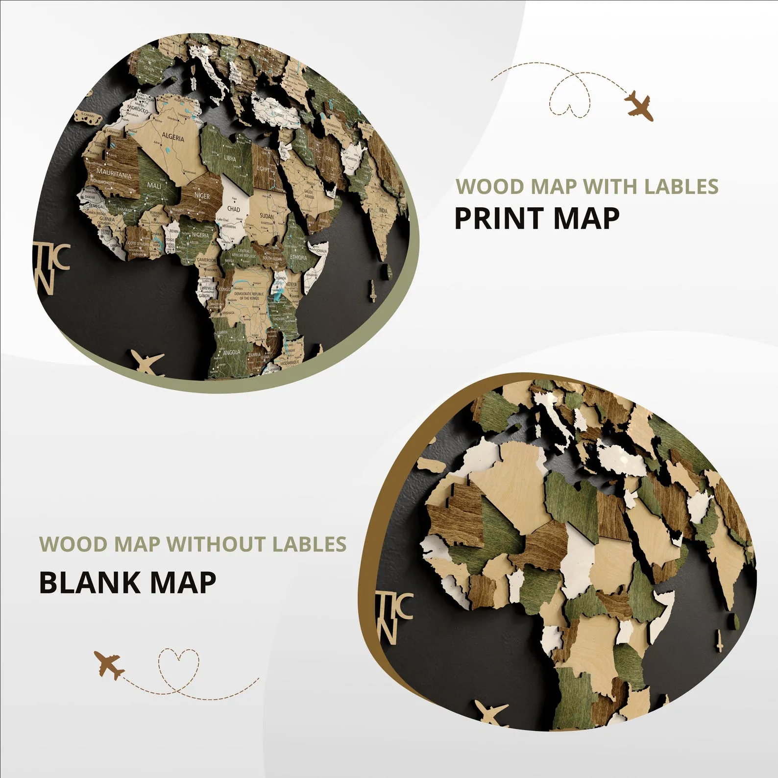 3D Wooden World Map Wall Art: Scandinavian Style with Push Pins - Image 7