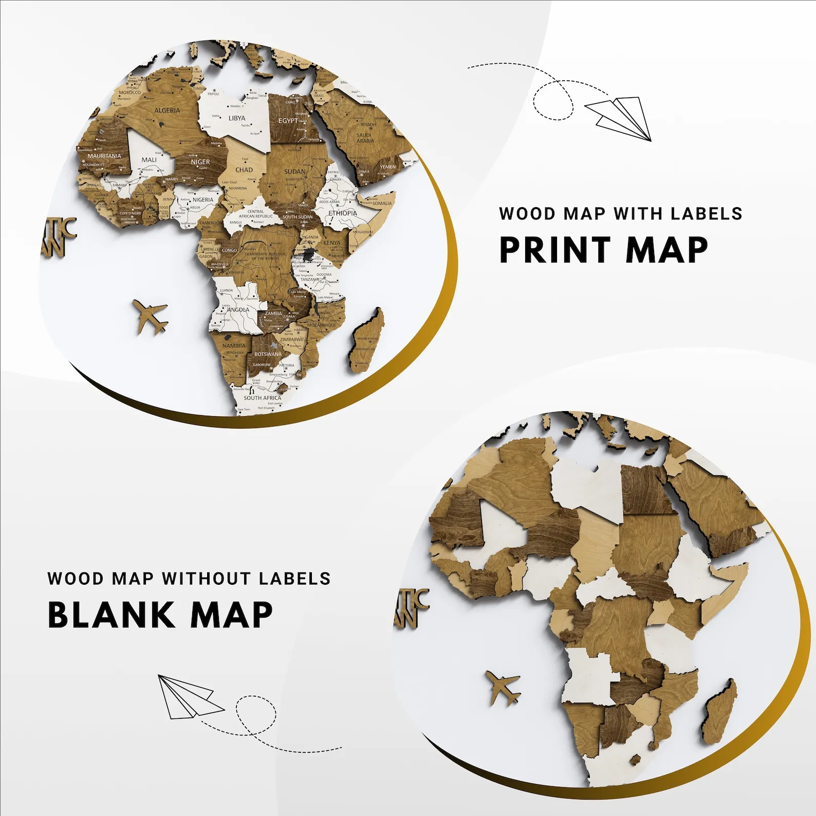 Wooden World Map Print: Personalized Push Pin Travel Map - Image 8