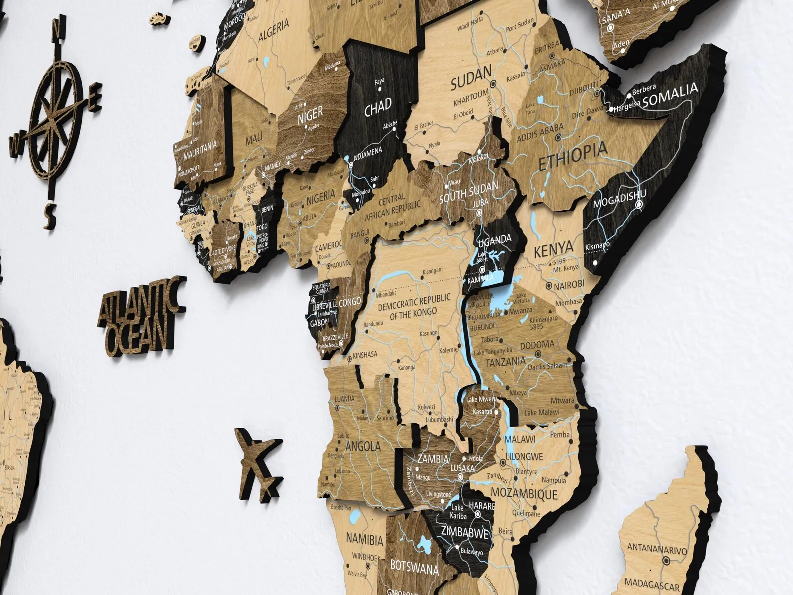 3D Wood World Map Wall Art: Push Pin Travel Decor - Image 6