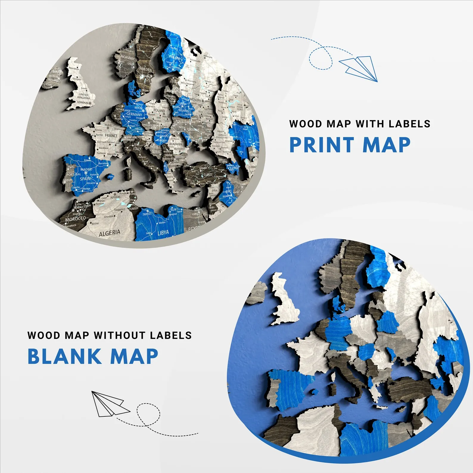 Push Pin World Map: Wooden Travel Wall Art - Floating Effect - Image 8