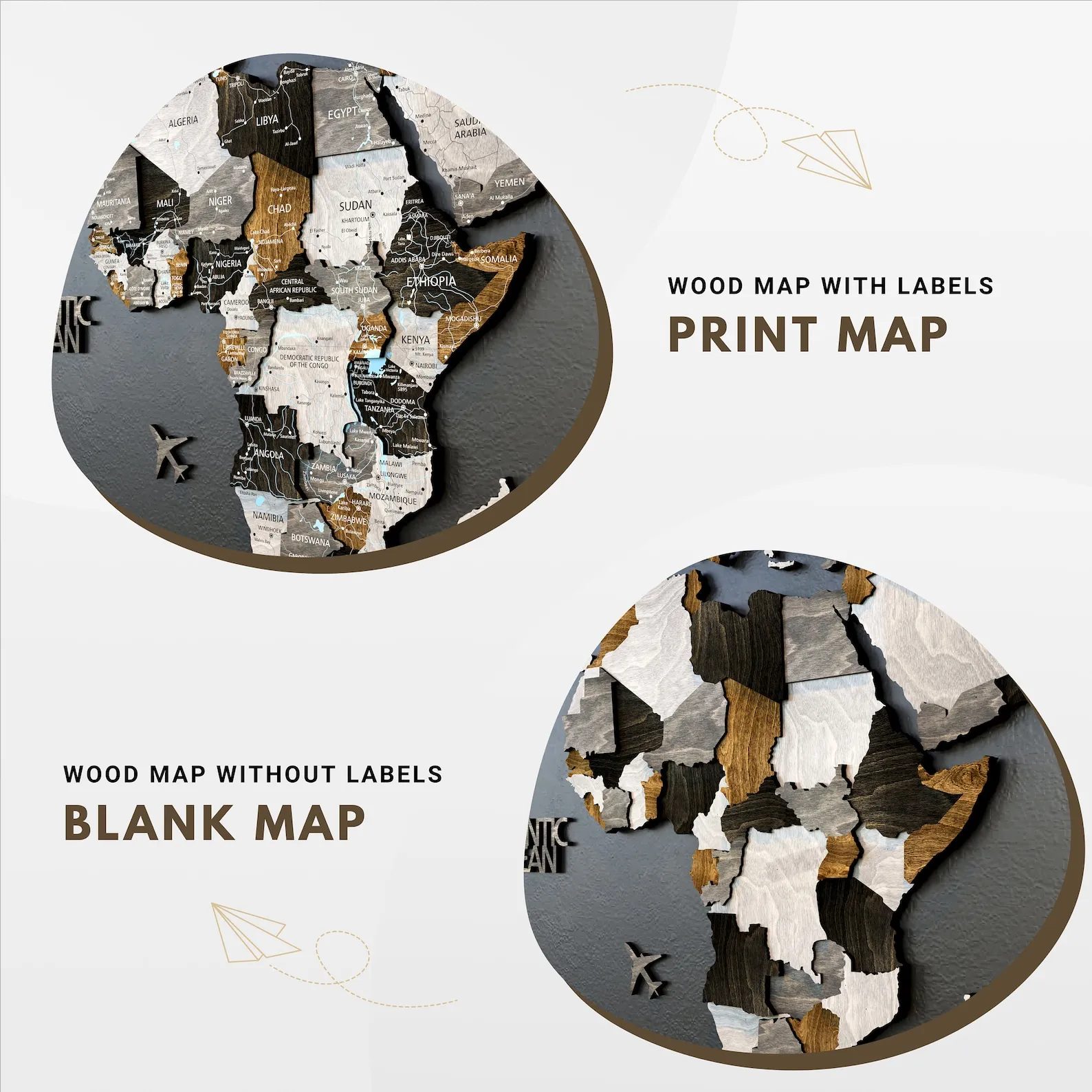 3D Wooden World Map: Unique Birch Plywood Wall Art - Image 8