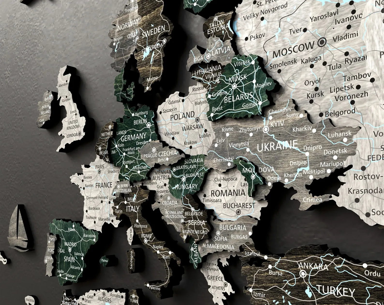 Personalized Wooden World Map Wall Art: Push Pin Travel Tracker for 5th Anniversary, Housewarming Gift