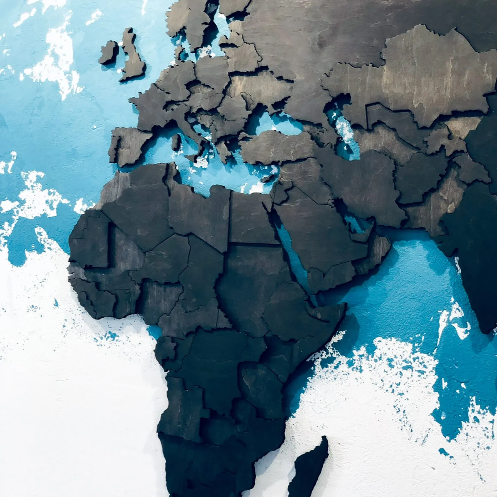 Loft Style Wooden World Map: Personalized Travel Gift