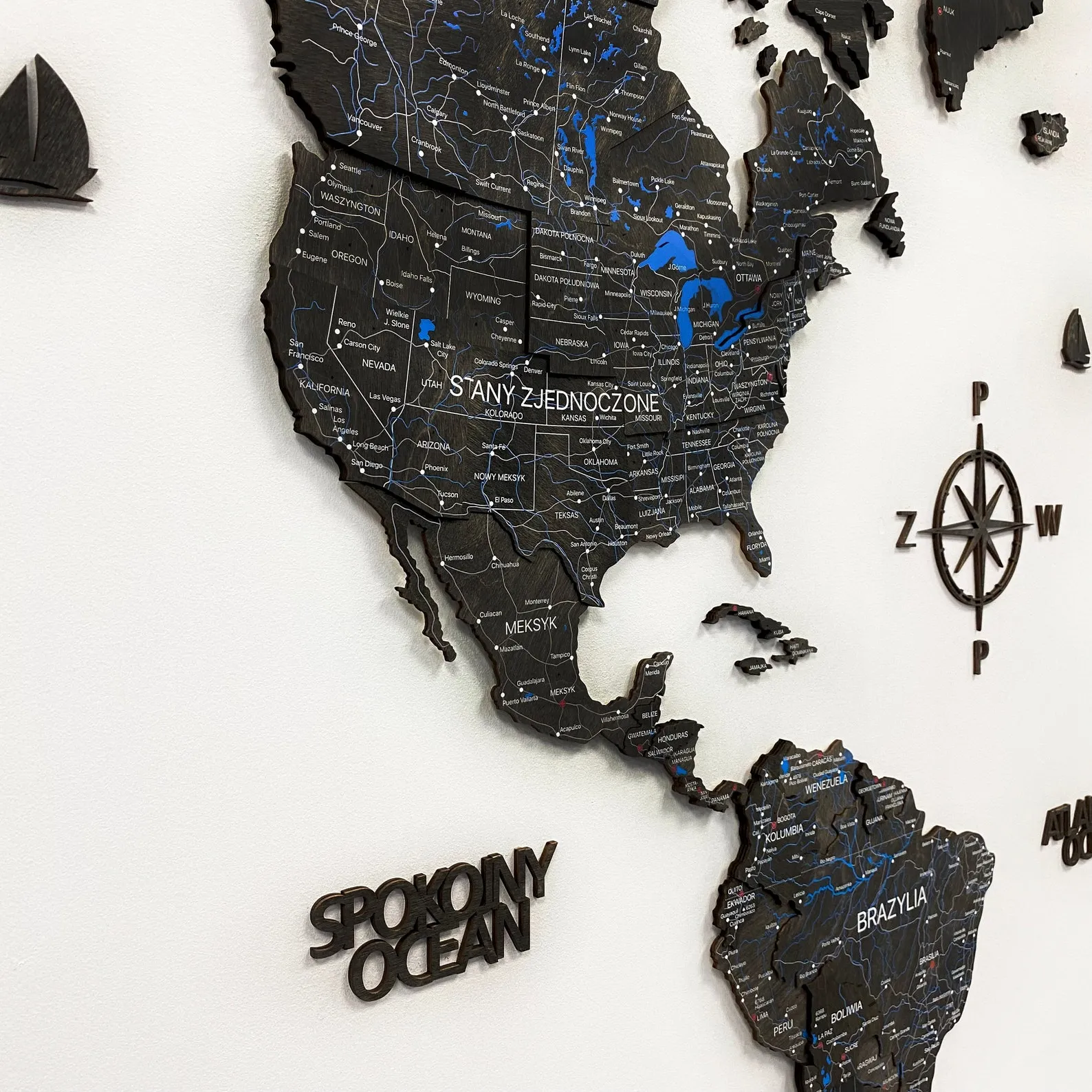 Loft Style Wooden World Map: Personalized Travel Gift - Image 3