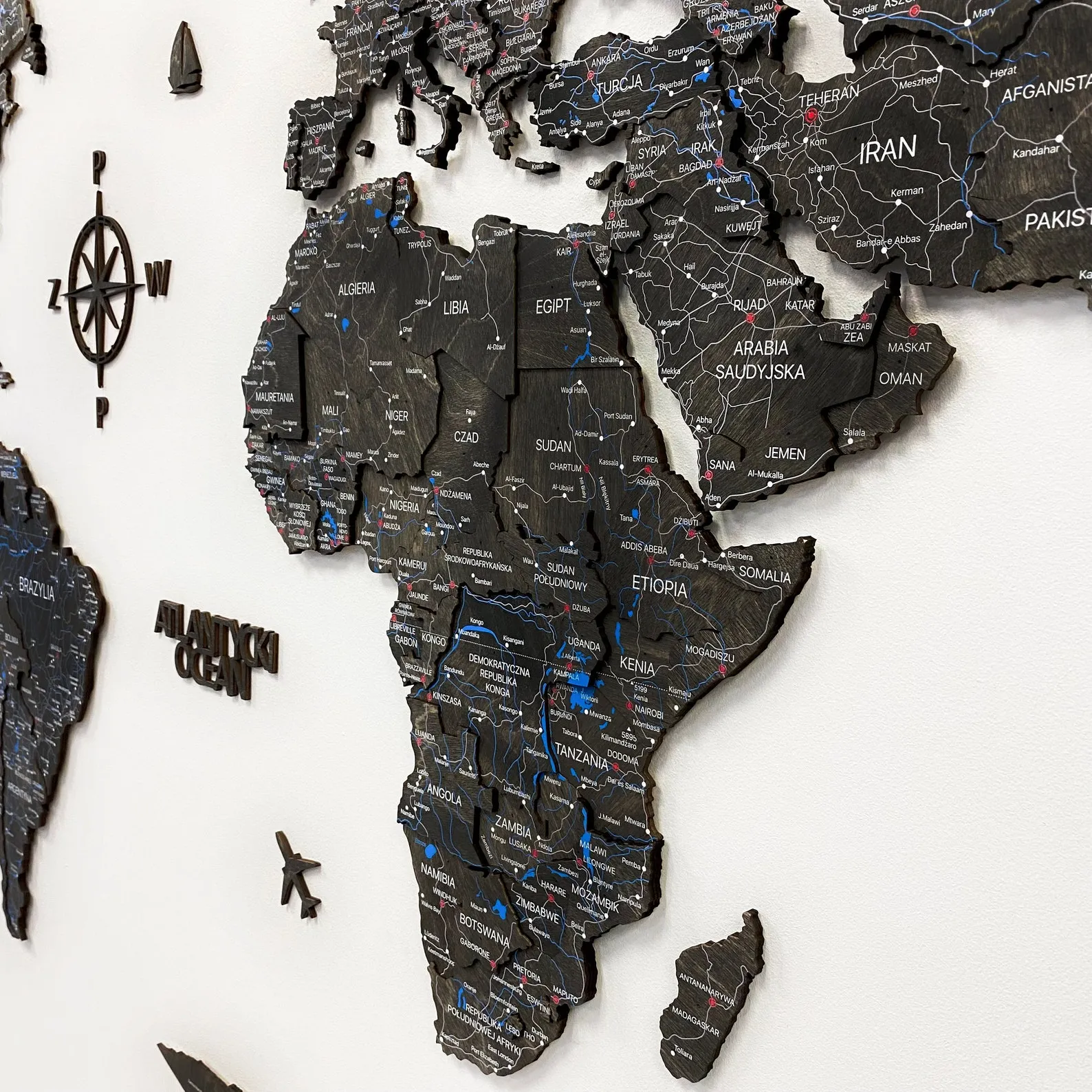 Loft Style Wooden World Map: Personalized Travel Gift - Image 4