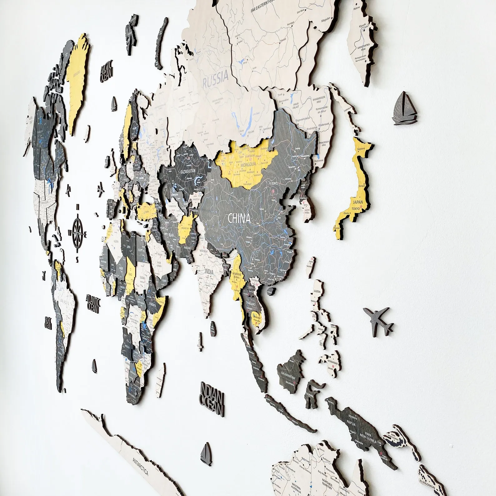 World Map Wall Art Decor Home, Push Pin Travel Map Wall Decor Bedroom, Personalized Gift Wood Map, Where We Meet Map Art - Image 2