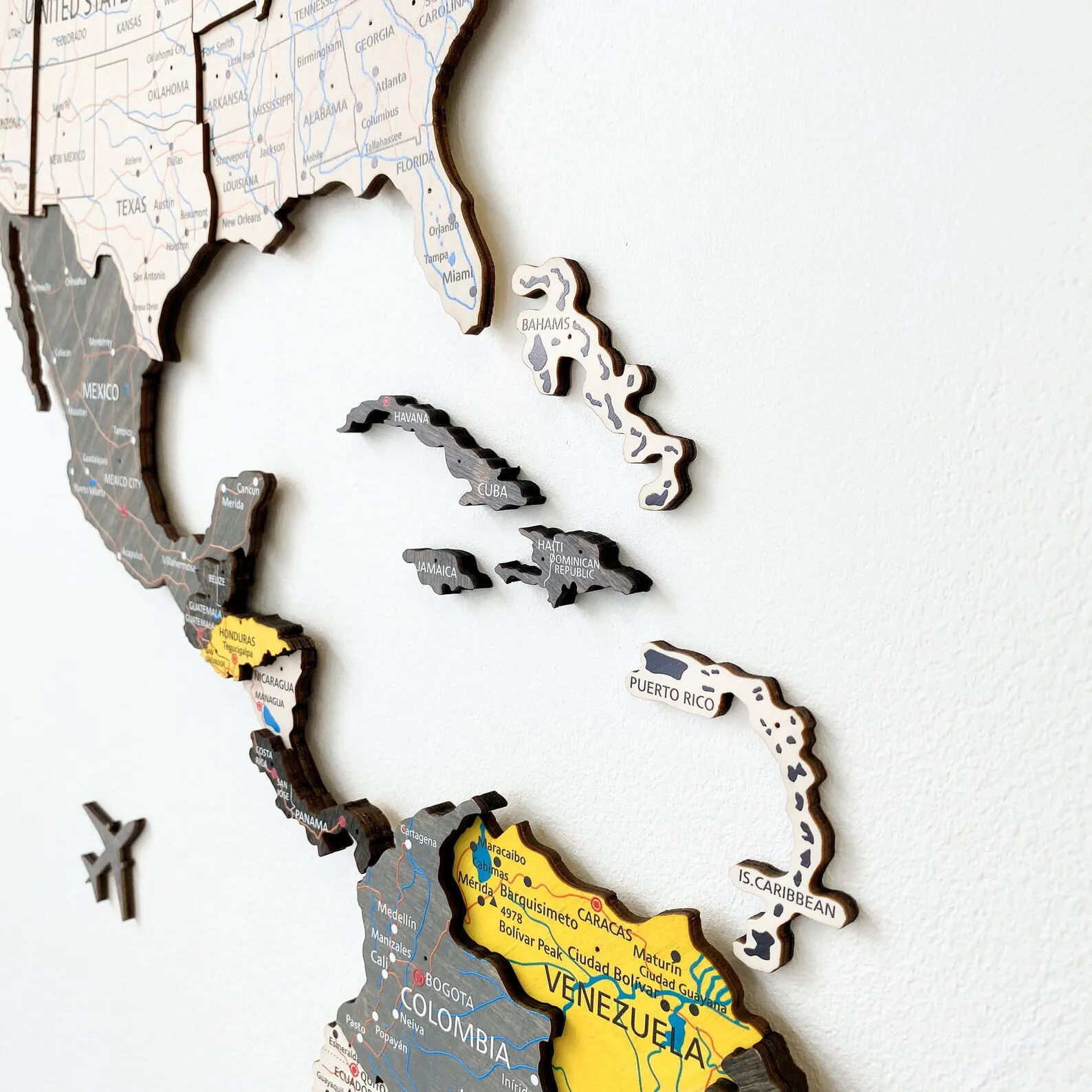 World Map Wall Art Decor Home, Push Pin Travel Map Wall Decor Bedroom, Personalized Gift Wood Map, Where We Meet Map Art - Image 4