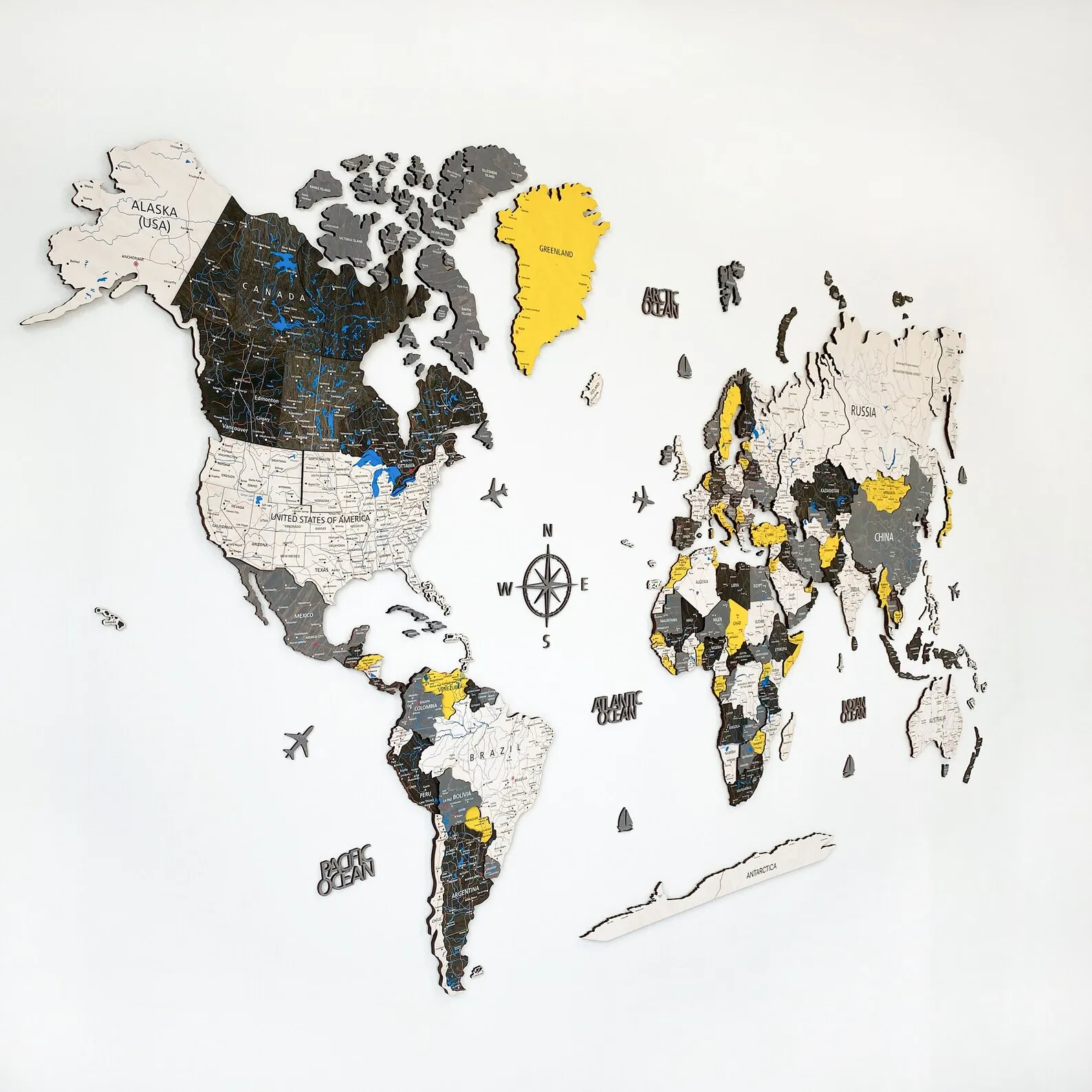 World Map Wall Art Decor Home, Push Pin Travel Map Wall Decor Bedroom, Personalized Gift Wood Map, Where We Meet Map Art - Image 5