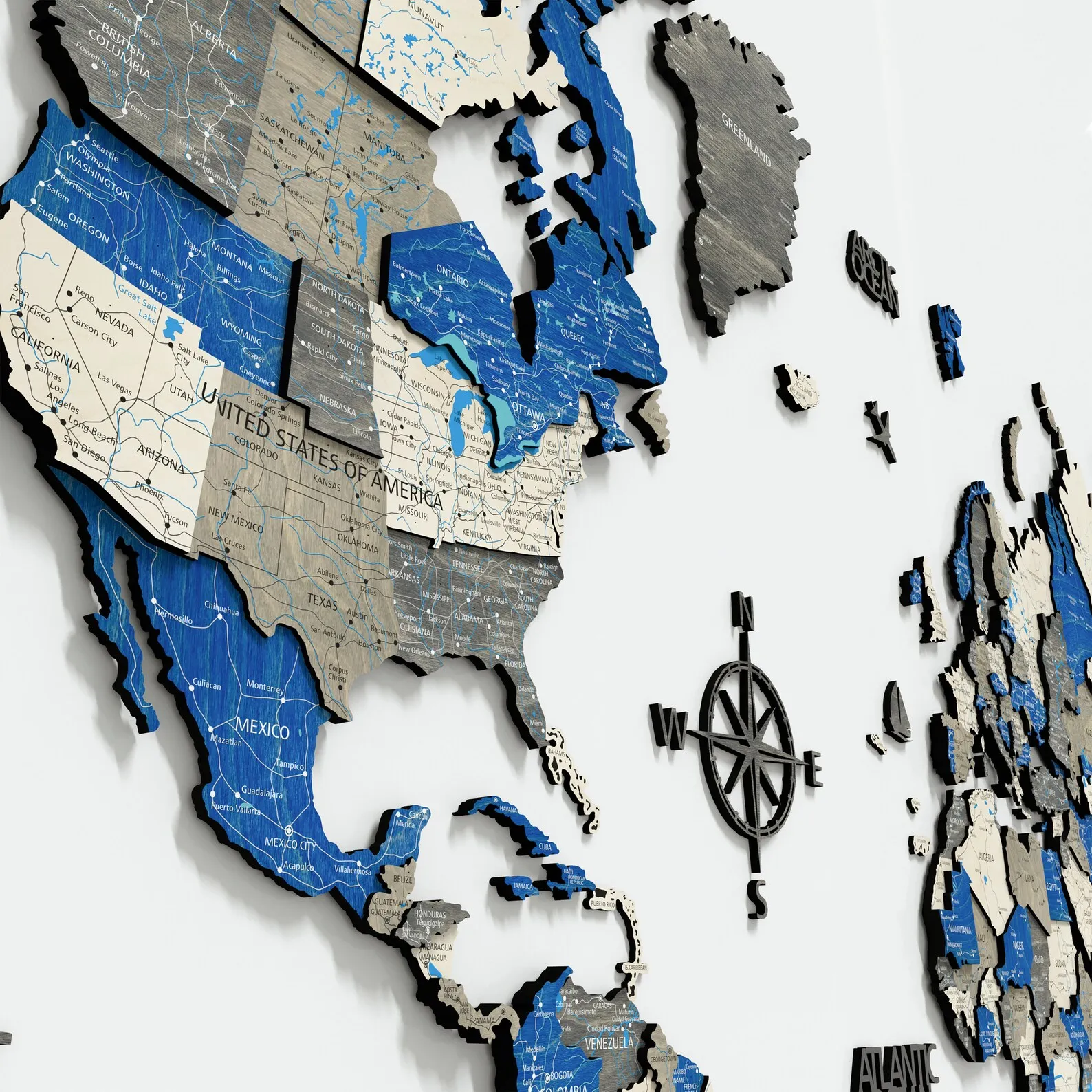 Birch Wood World Map Wall Art: Travel Decor with Inscriptions - Image 5