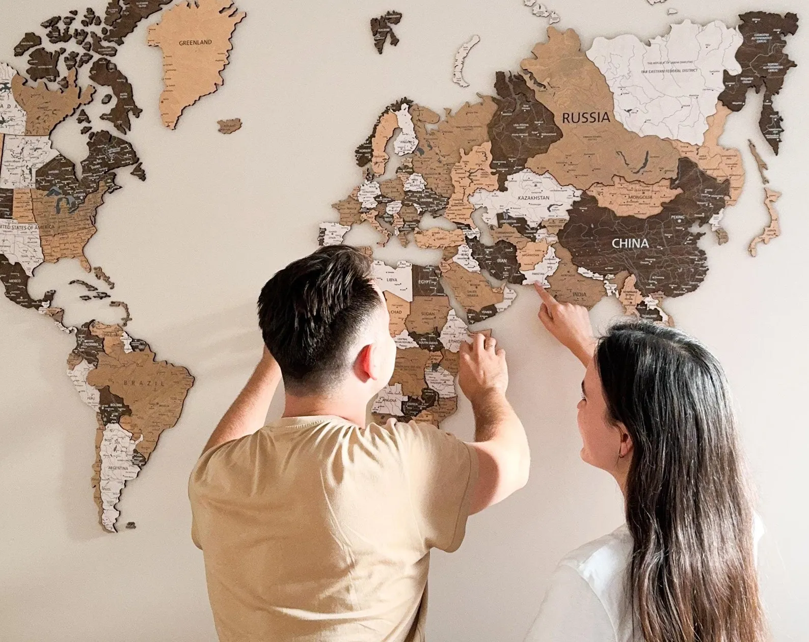 3D Wood World Map Wall Art: Home and office wall decor