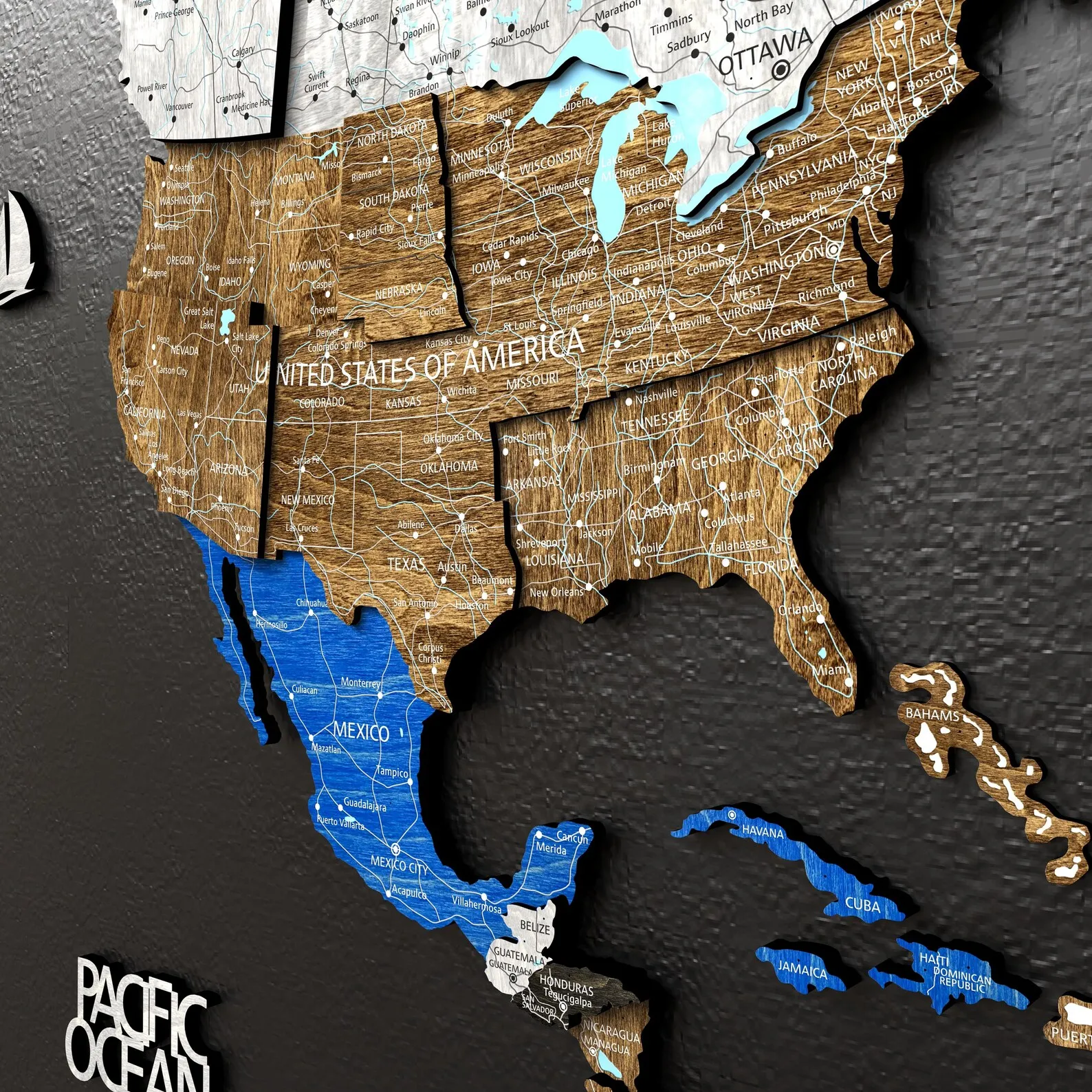 3D Wooden World Map Push Pin Board: Anniversary Travel Gift - Image 4