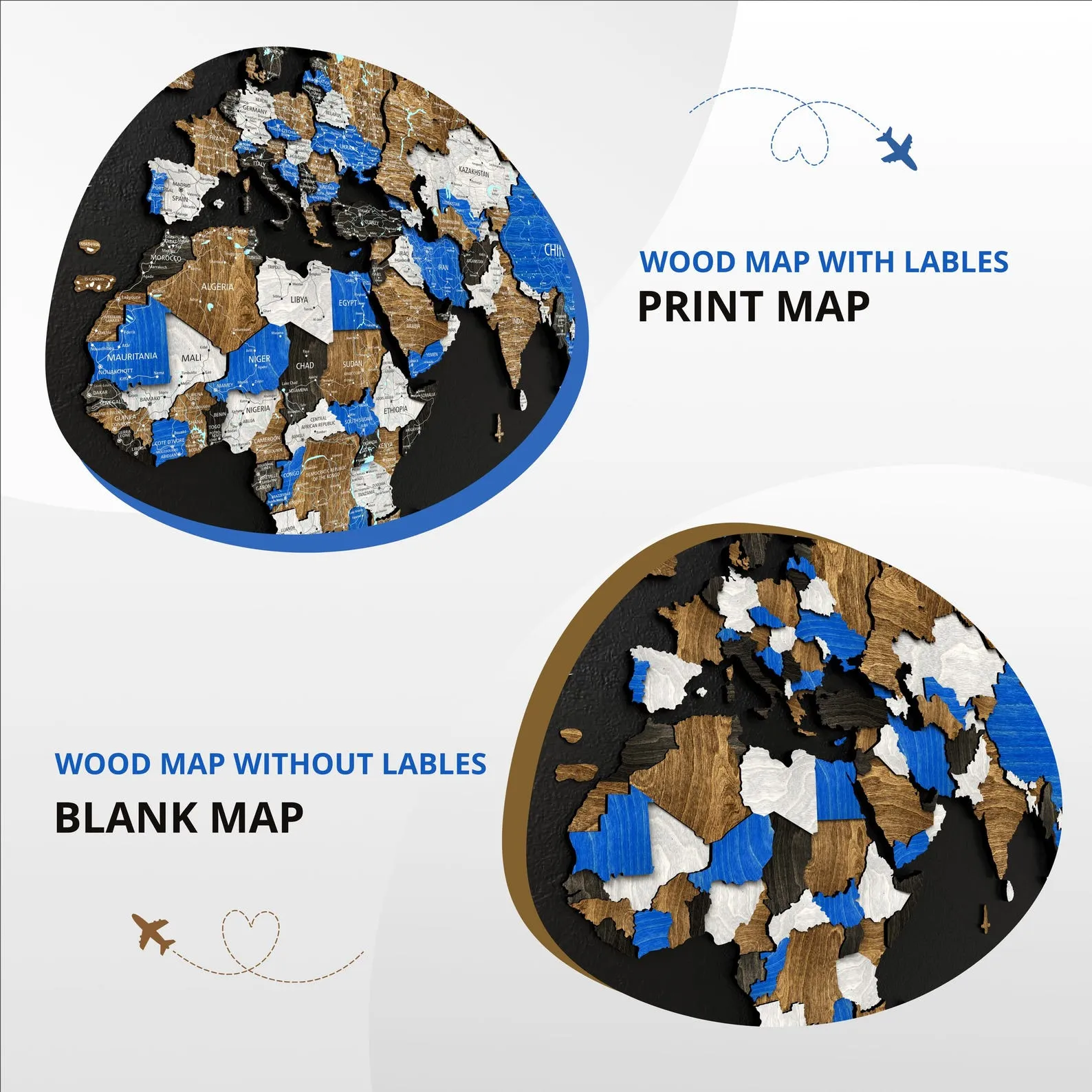 3D Wooden World Map Push Pin Board: Anniversary Travel Gift - Image 5