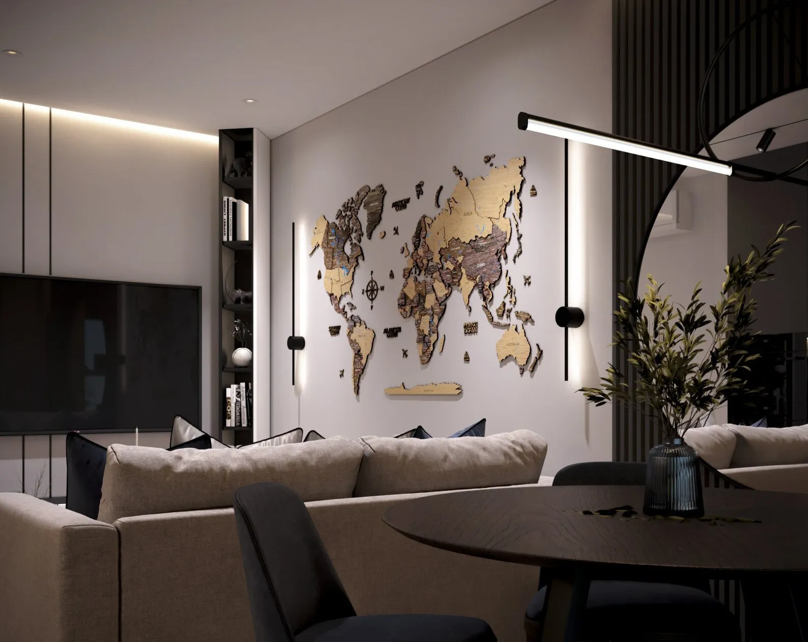 3D Wooden World Map: Decorative Wood Wall Art