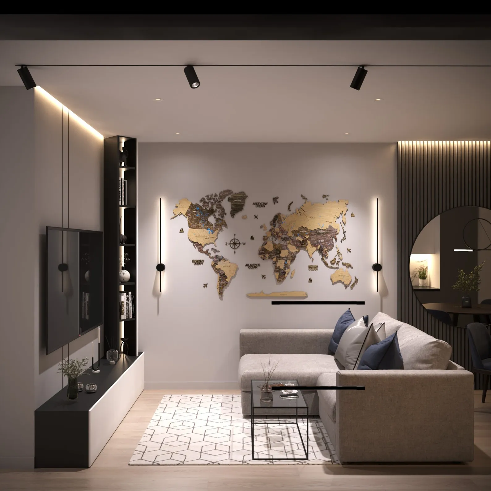 3D Wooden World Map: Decorative Wood Wall Art - Image 3