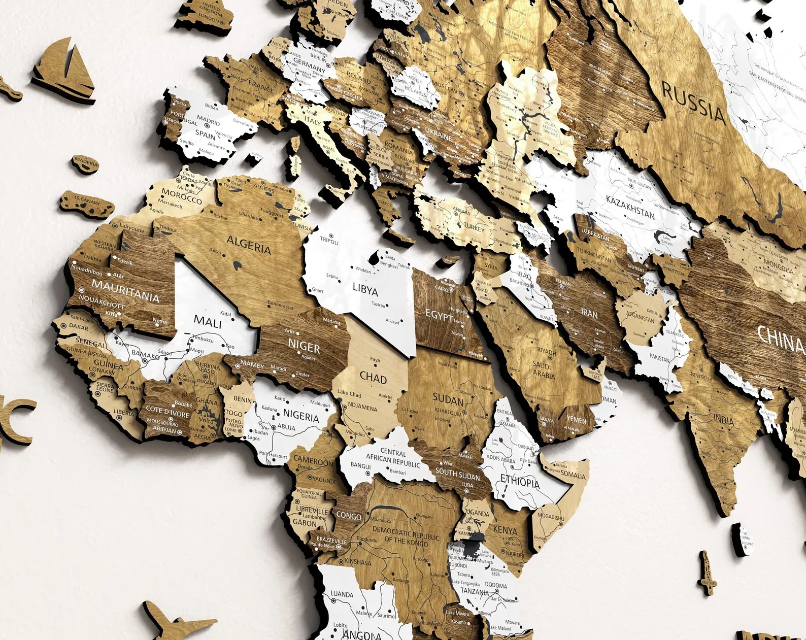 Wooden World Wall Map, 5th Anniversary Gifts for Couple, Travel Location Wooden Map, Where we meet map with Pins