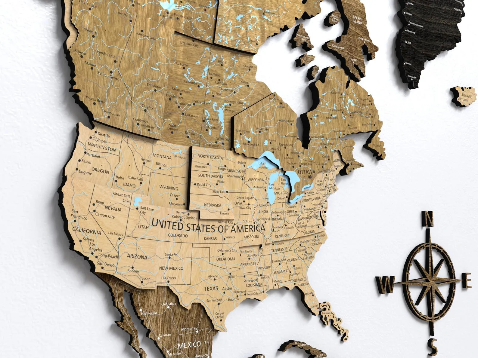 3D Wood World Push Pin Travel Map, 5th Anniversary Couples Gift, Housewarming Unique Christmas Gifts - Image 5