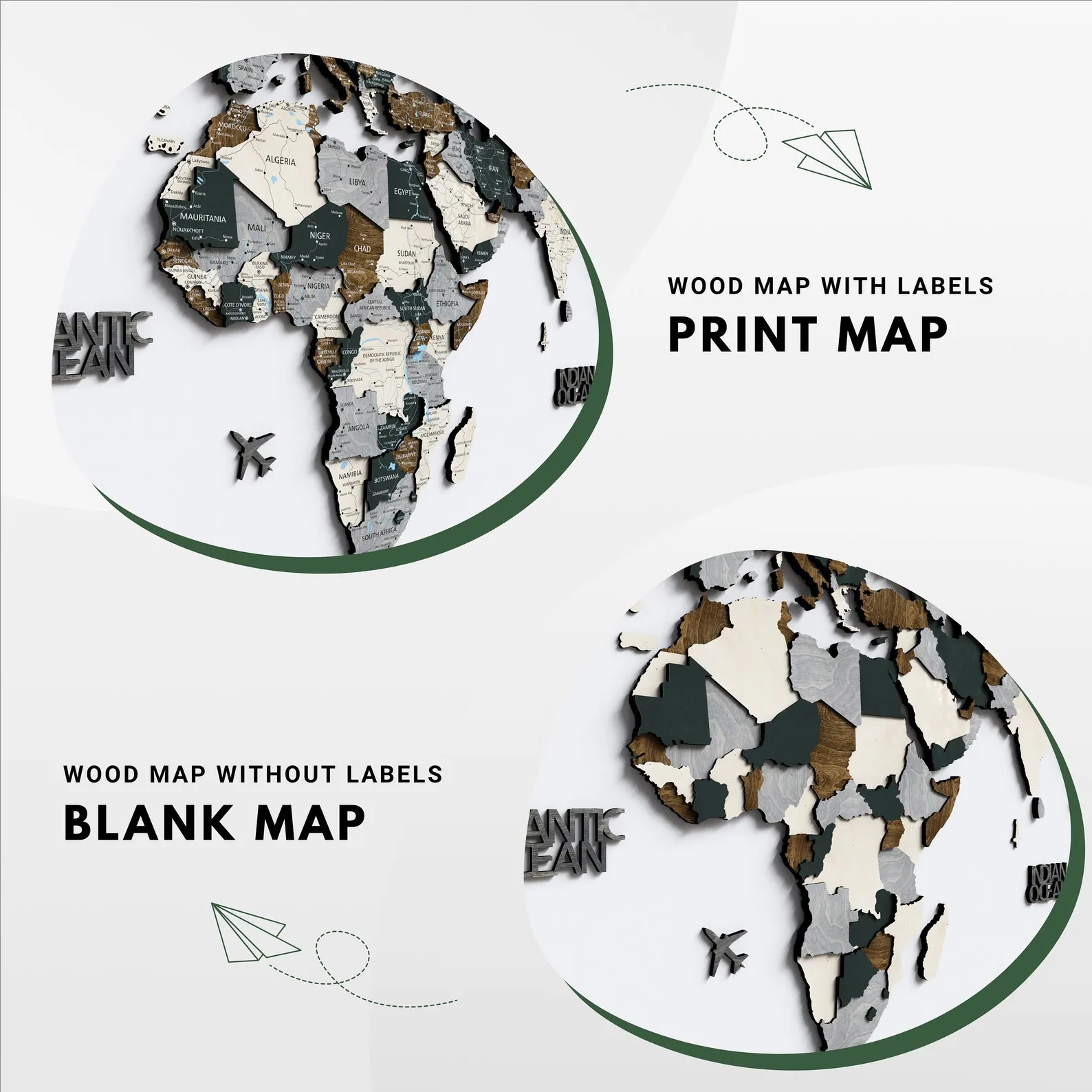 3D Wood World Map Wall Art: Floating Home or Office Decor - Image 8