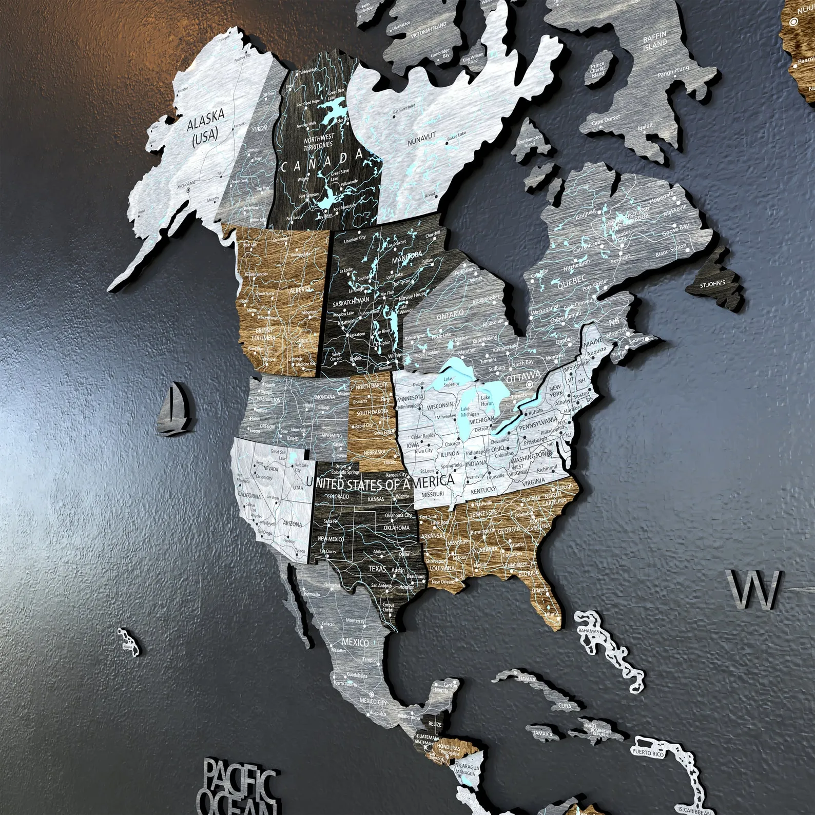 3D Wooden World Map Wall Art for Couples, Travel Tracker and Anniversary Gift - Image 6