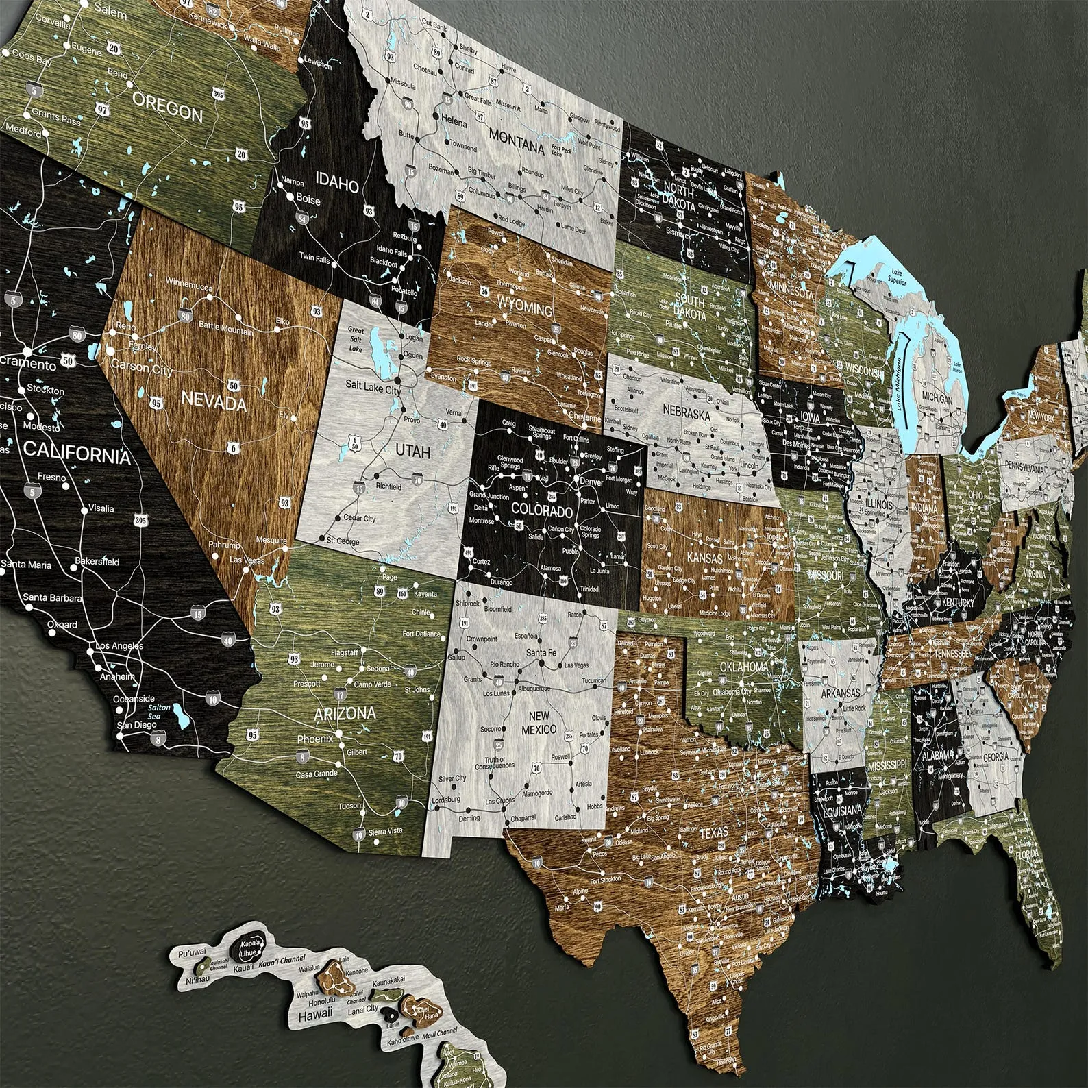 Rustic USA Push Pin Map - Large Wall Art for Travelers