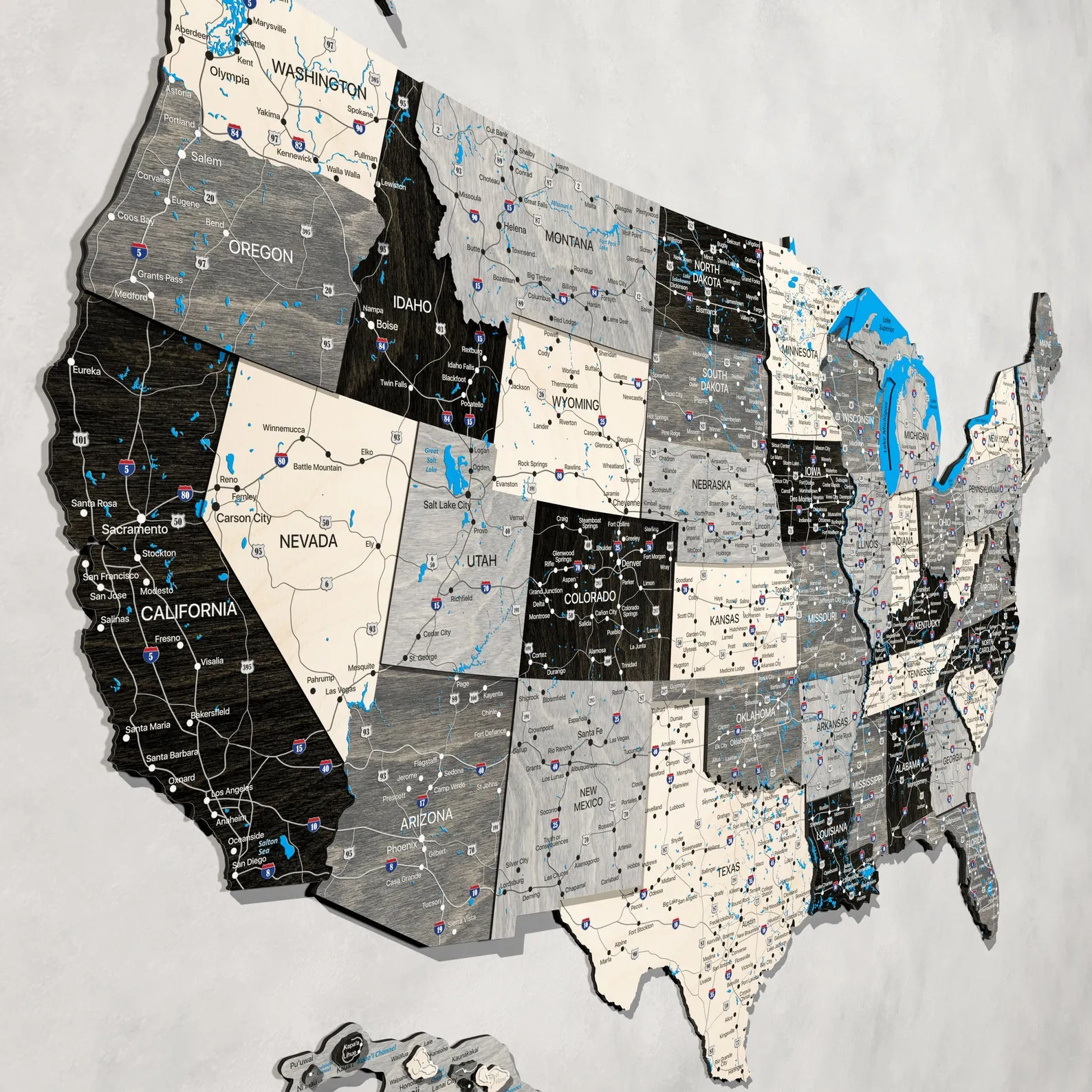 Wood USA Travel Map: Push Pin Board, Wall Decor - Image 5