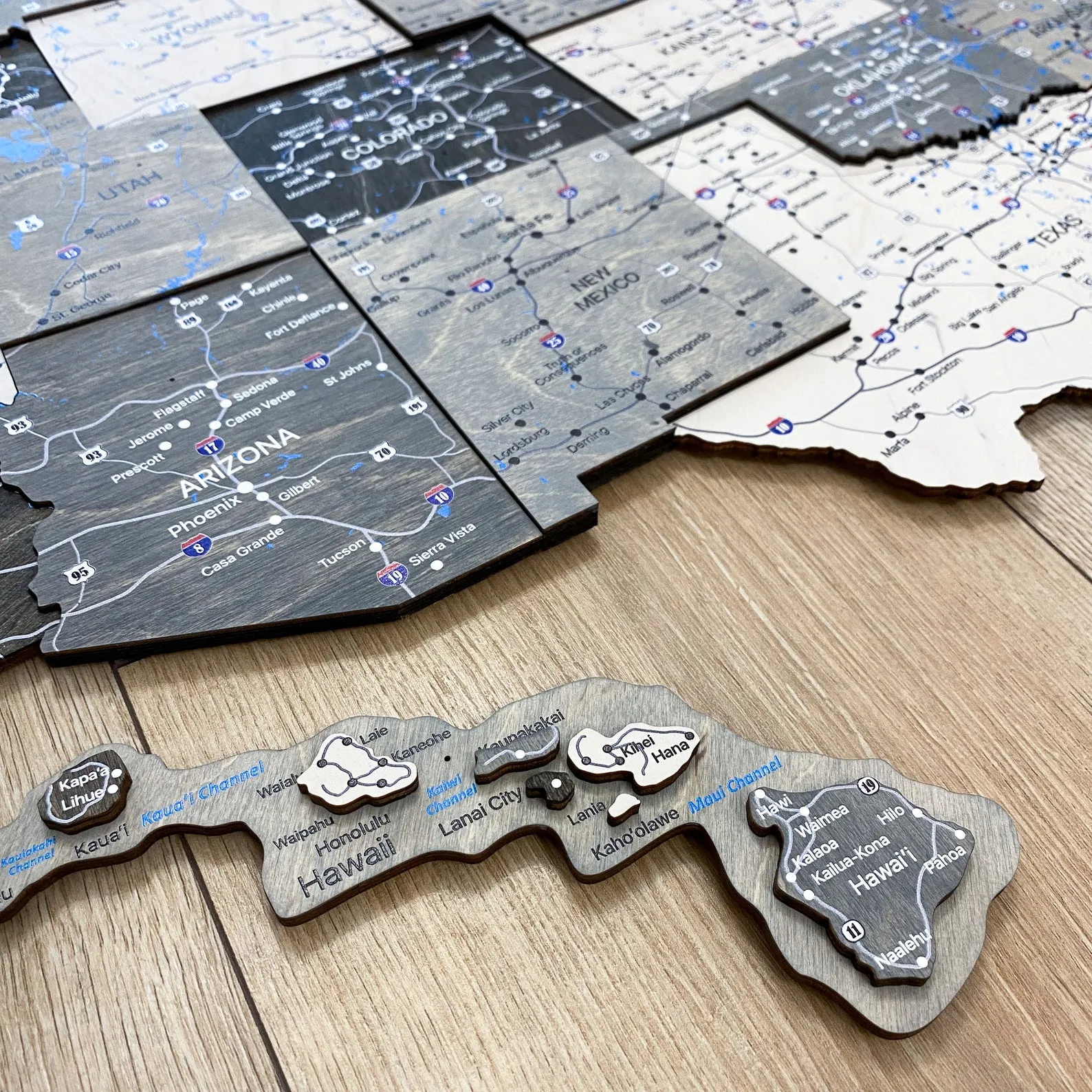 Wood USA Travel Map: Push Pin Board, Wall Decor - Image 6