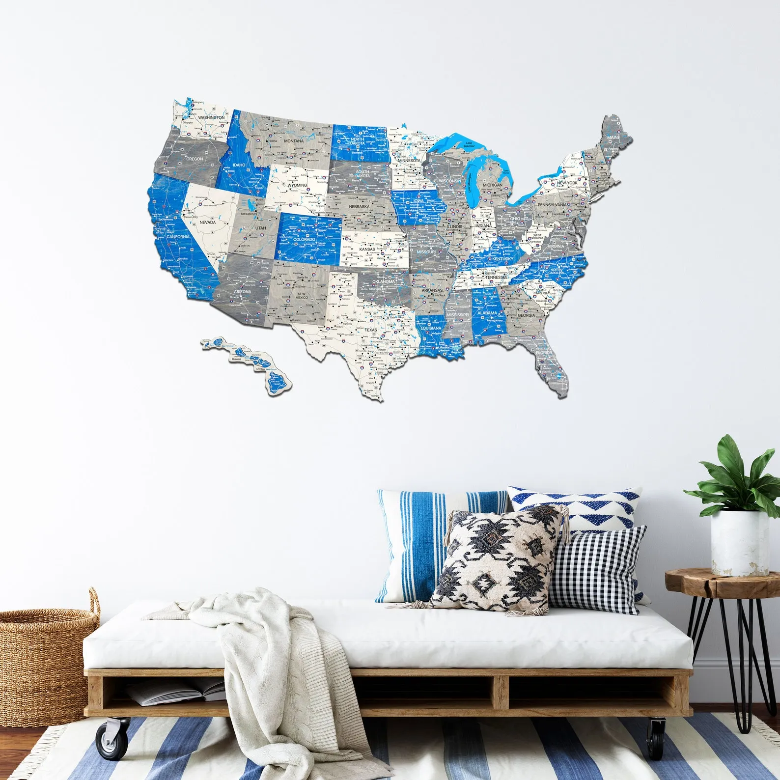 USA Push Pin Travel Map - Unique Wooden Wall Decor for Home - Image 7
